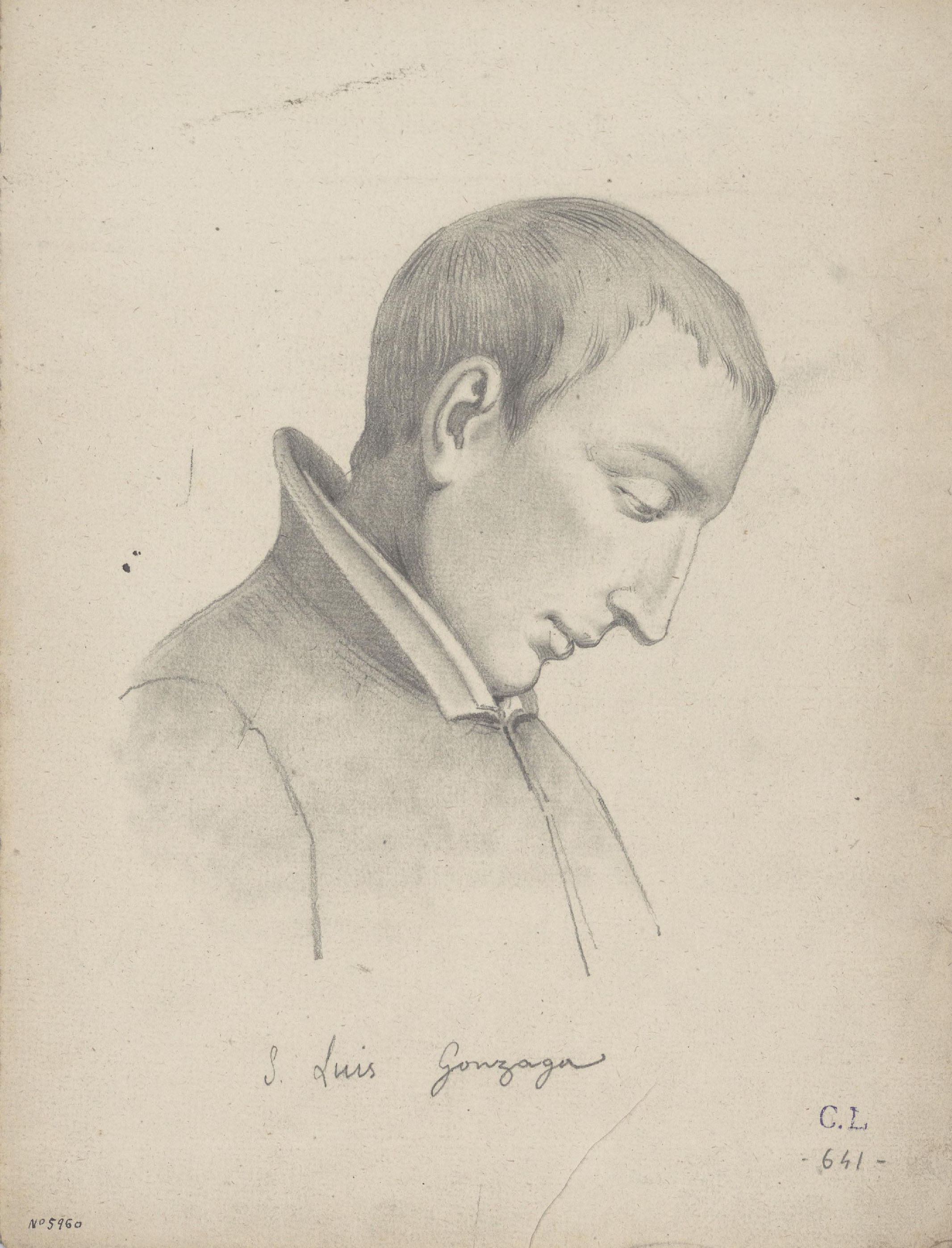 image for: Claudi Lorenzale - San Luis Gonzaga - Cap a 1850-1870