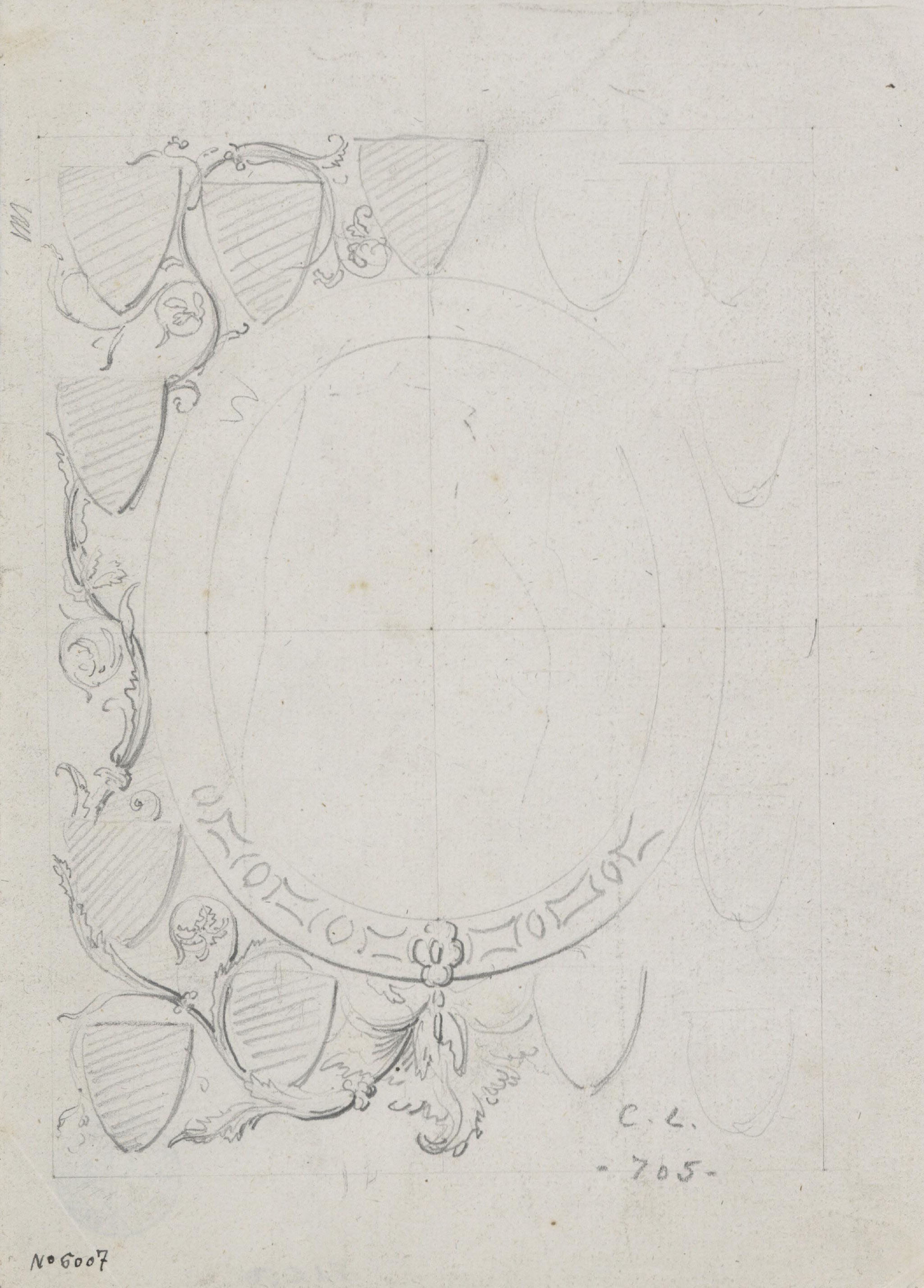 image for: Claudi Lorenzale - Projecte de marc per a un quadre o mirall - Cap a 1860-1880