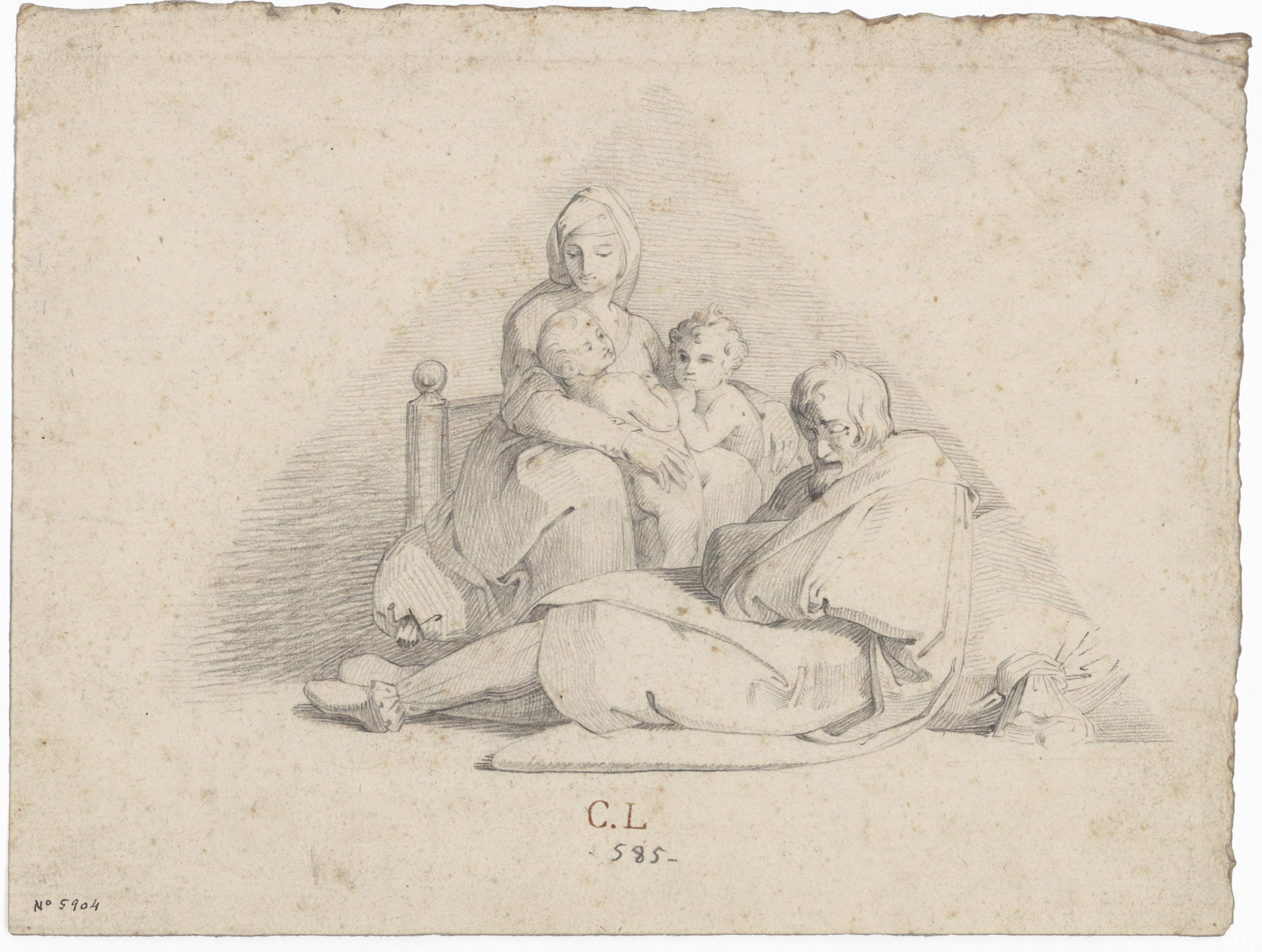 image for: Claudi Lorenzale - Sagrada Família amb sant Joanet [?] - Cap a 1840-1860