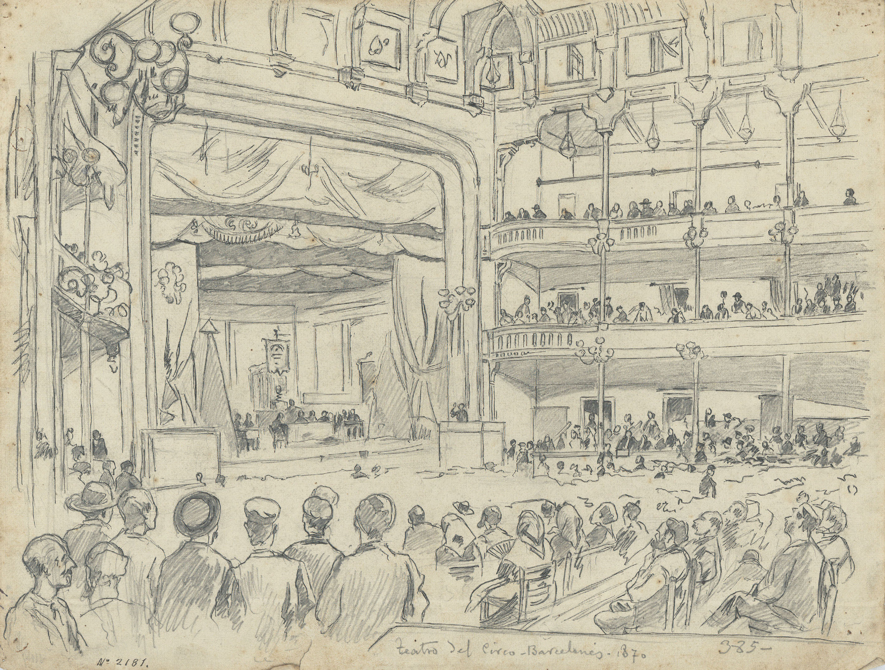 image for: Josep Lluís Pellicer - Un míting al Circo Barcelonés - 1870