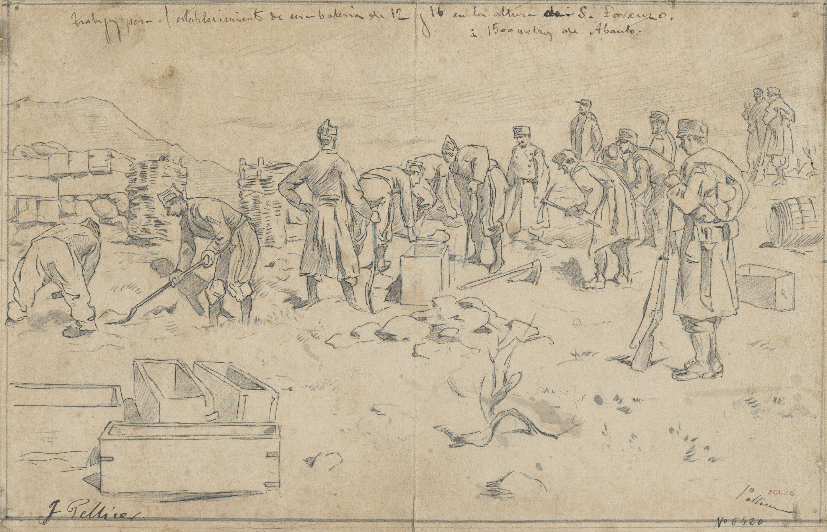 image for: Josep Lluís Pellicer - Trabajos para el establecimiento de una bateria - 1874