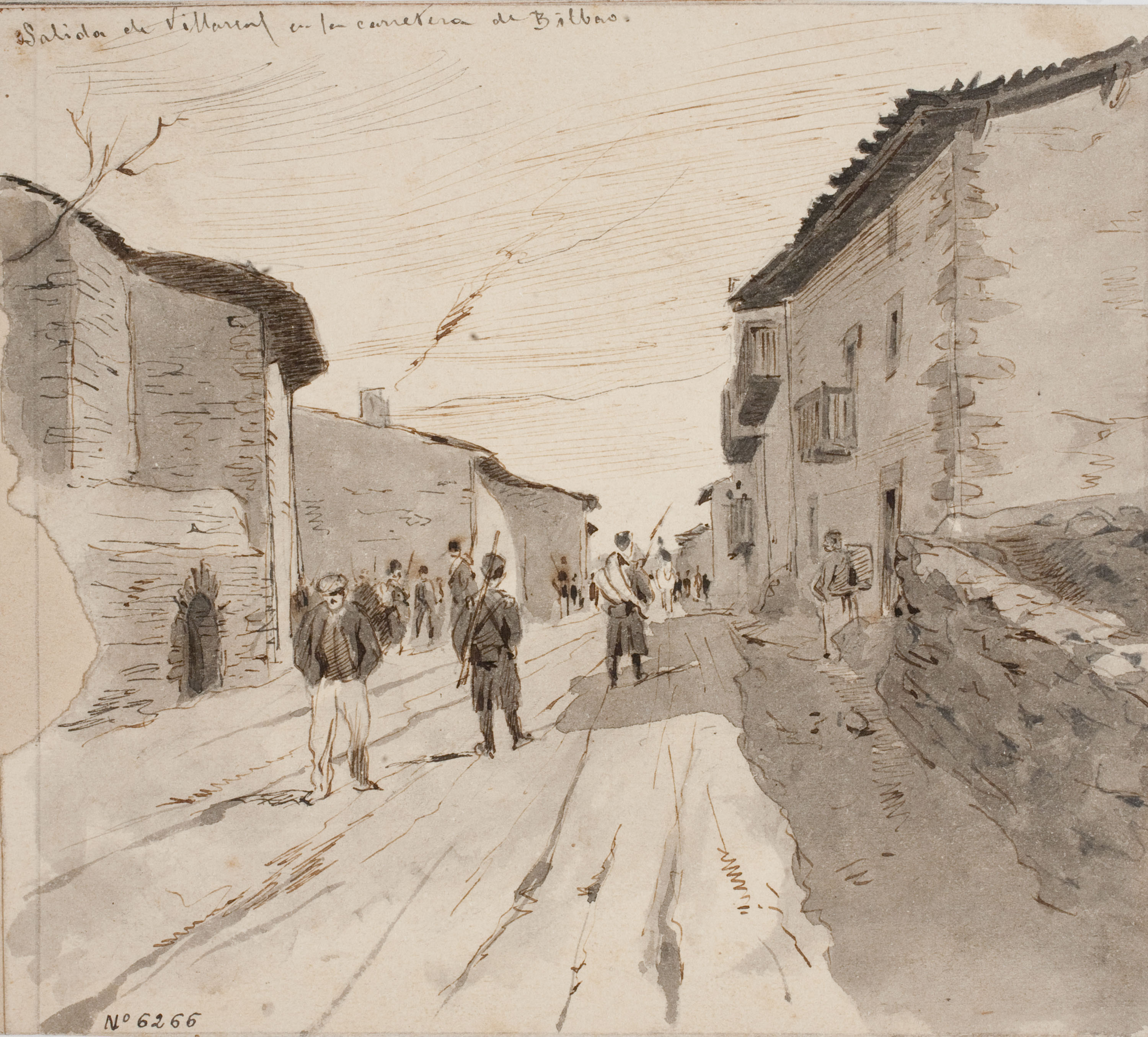 image for: Josep Lluís Pellicer - Salida de Villareal en la carretera de Bilbao - 1876