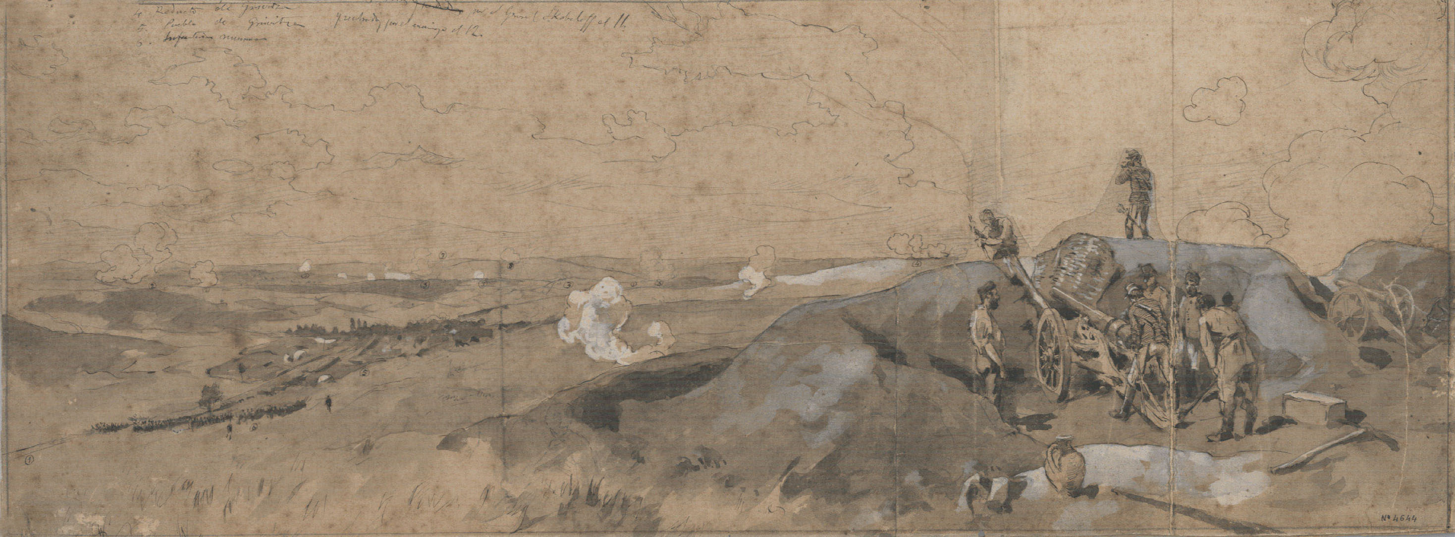 image for: Josep Lluís Pellicer - Posiciones de los turcos en Plewna - 1877