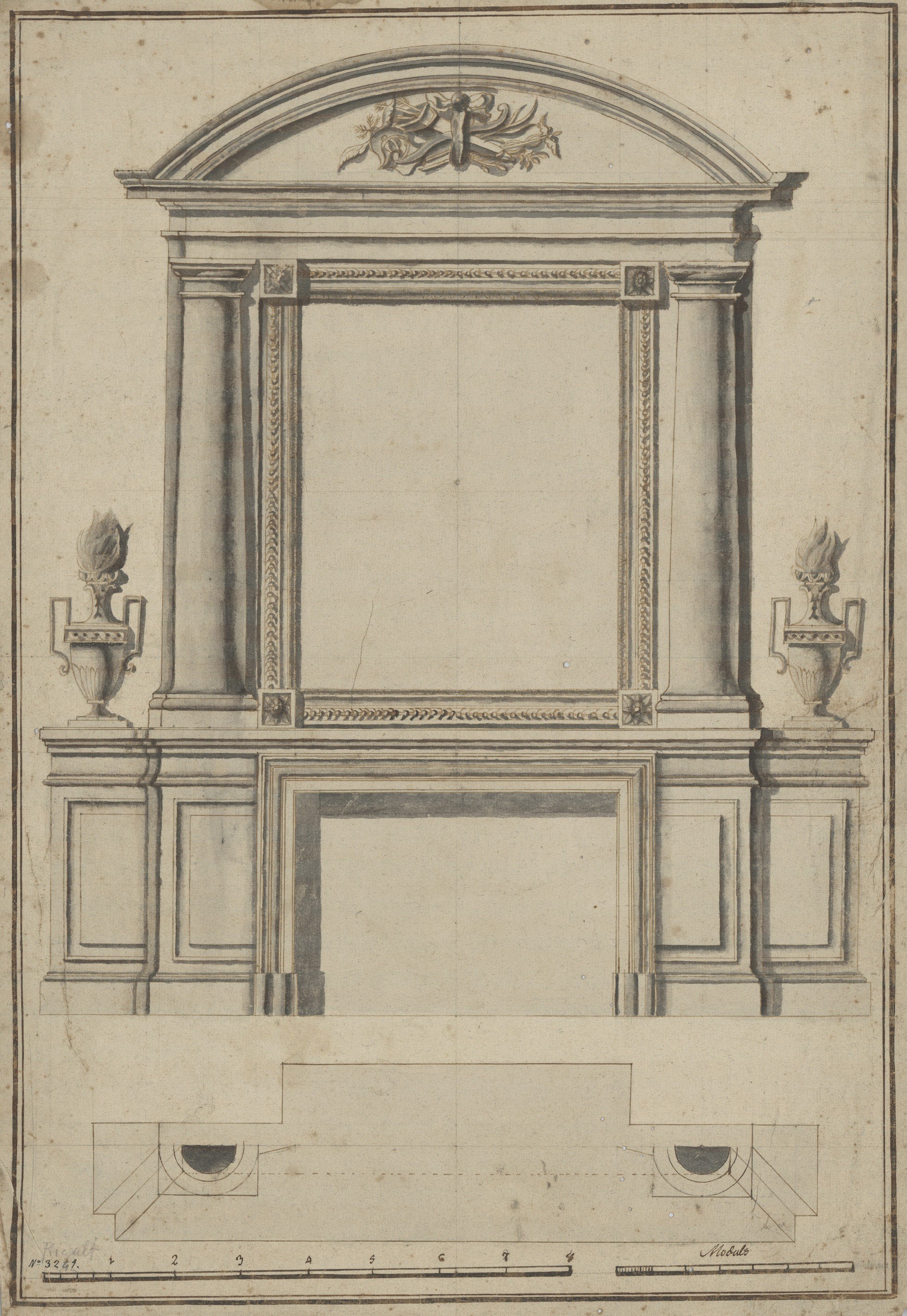 image for: Pau Rigalt - Projecte de xemeneia estil imperi - Cap a 1820-1830