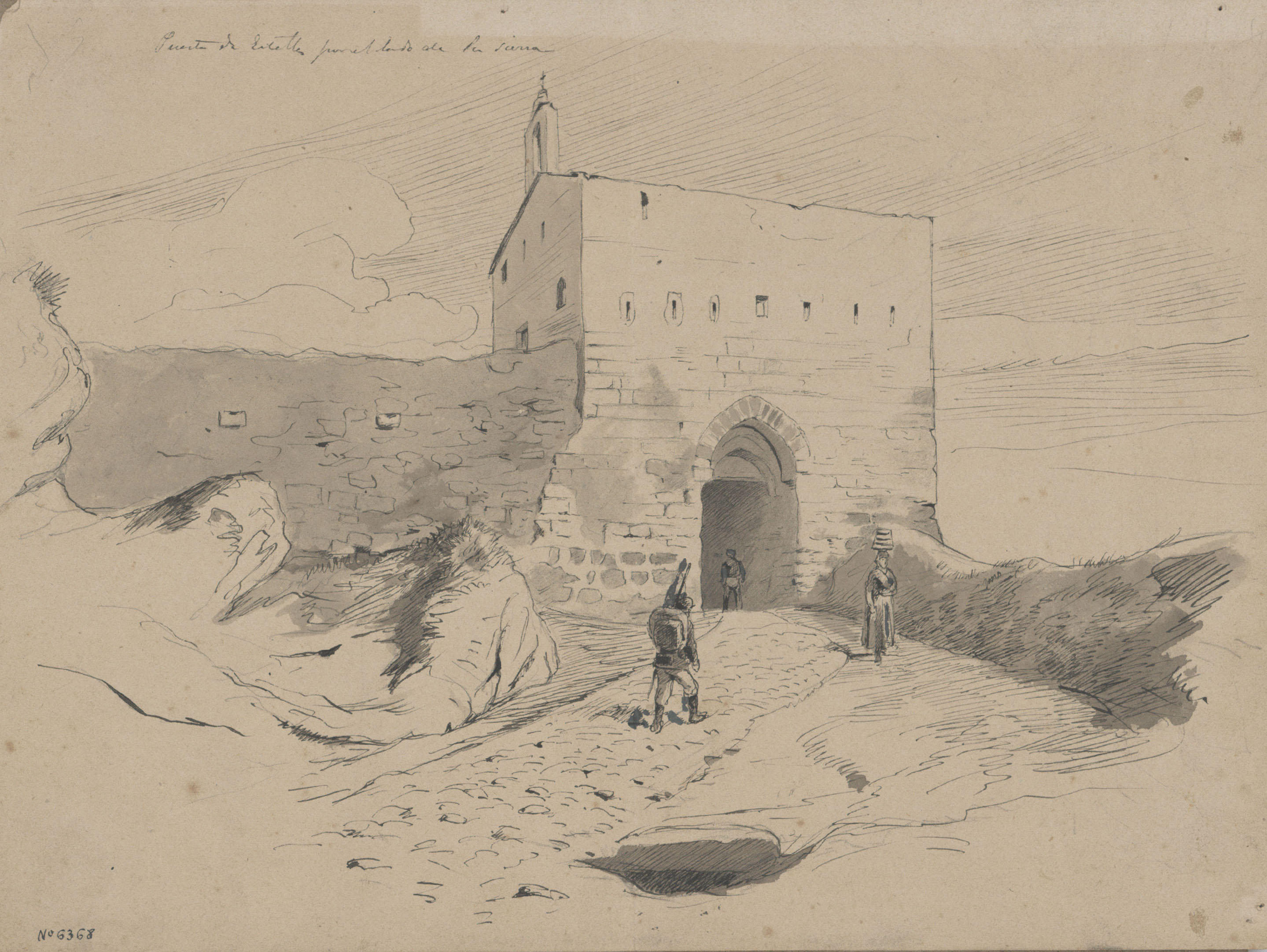image for: Josep Lluís Pellicer - Porta d'Estell pel costat de la serra - Cap a 1872-1876