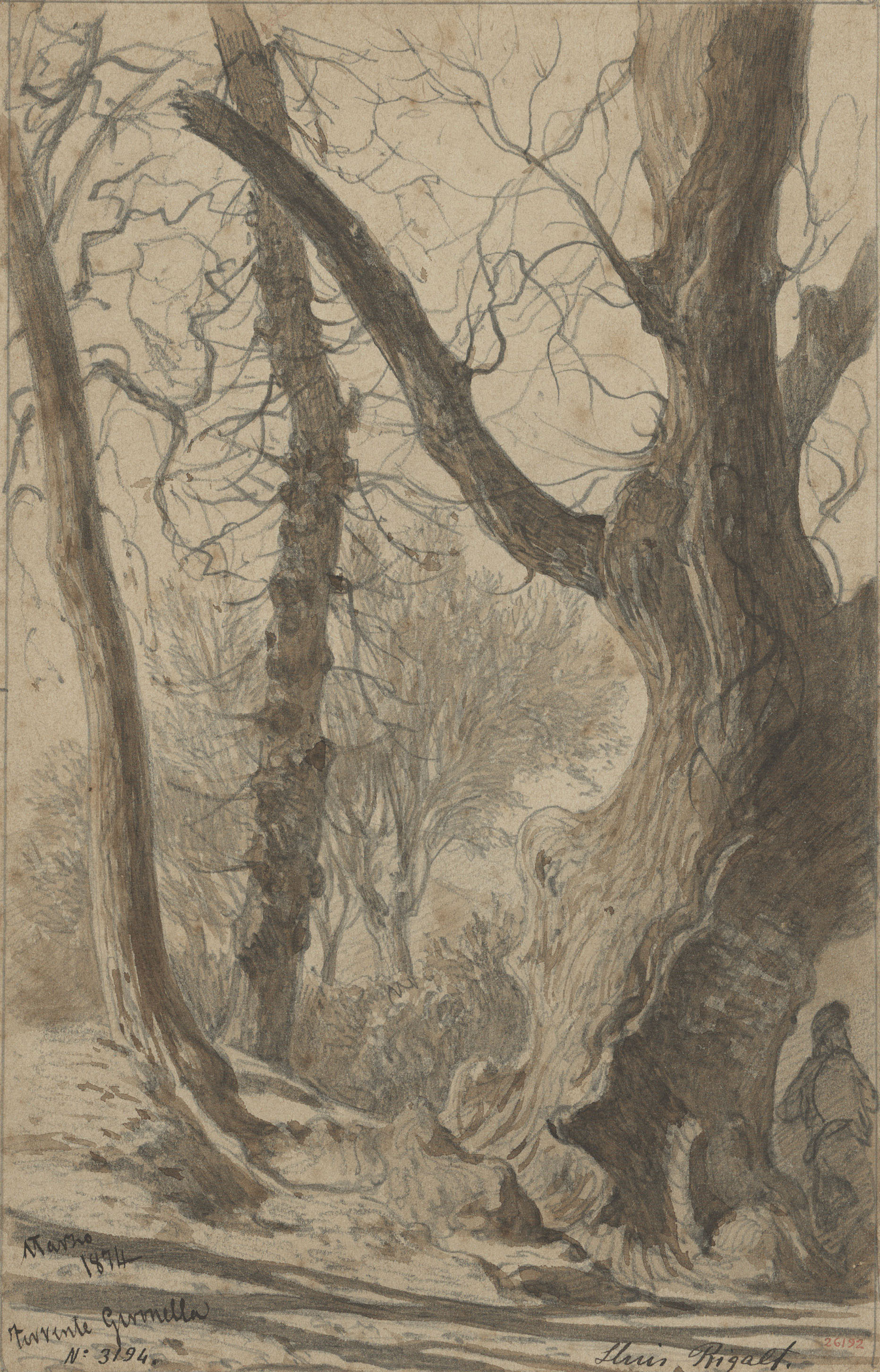 Lluís Rigalt - Torrent de la Gironella - Març de 1874 image for: Lluís Rigalt - Torrent de la Gironella - Març de 1874