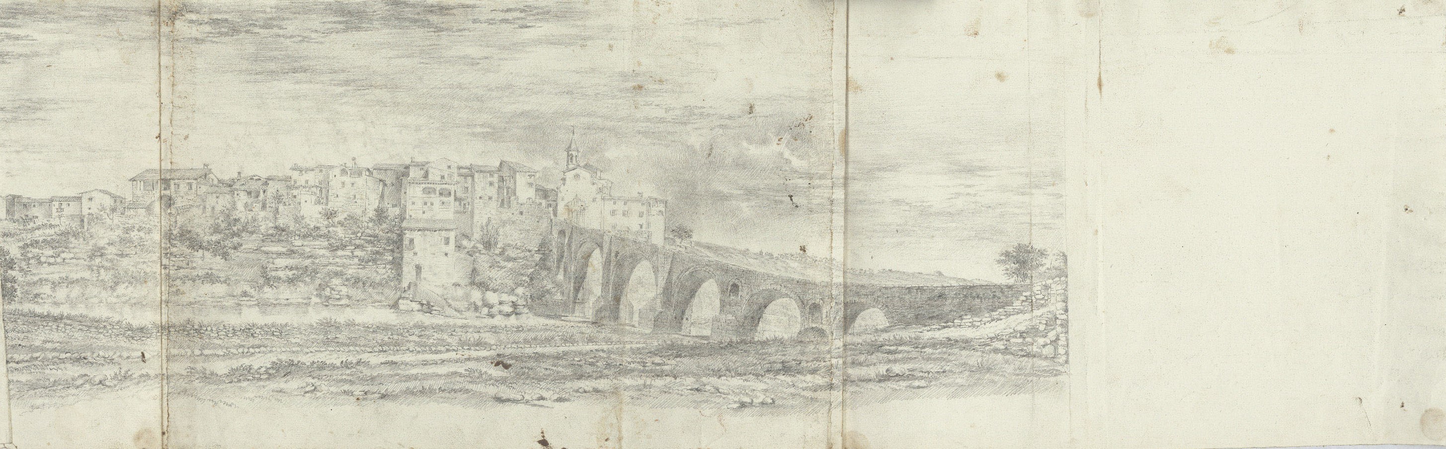 image for: Pau Rigalt - Vista panoràmica d'un poble - Cap a 1820-1840 [1]