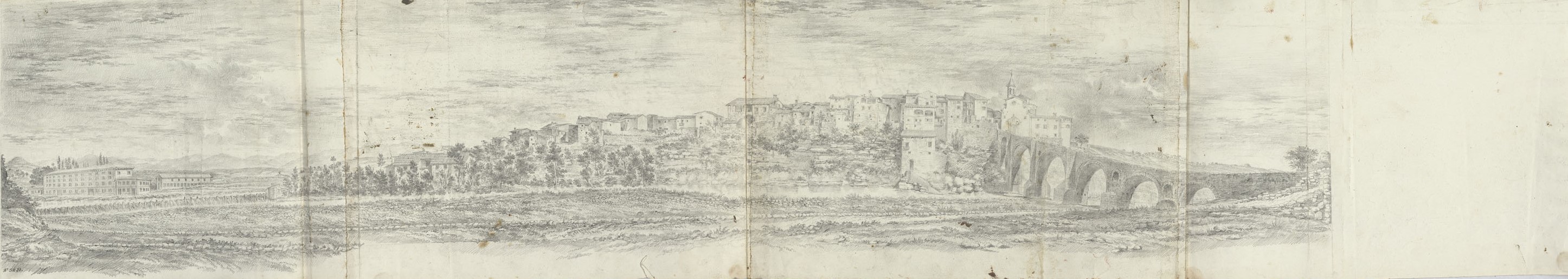 image for: Pau Rigalt - Vista panoràmica d'un poble - Cap a 1820-1840 [2]