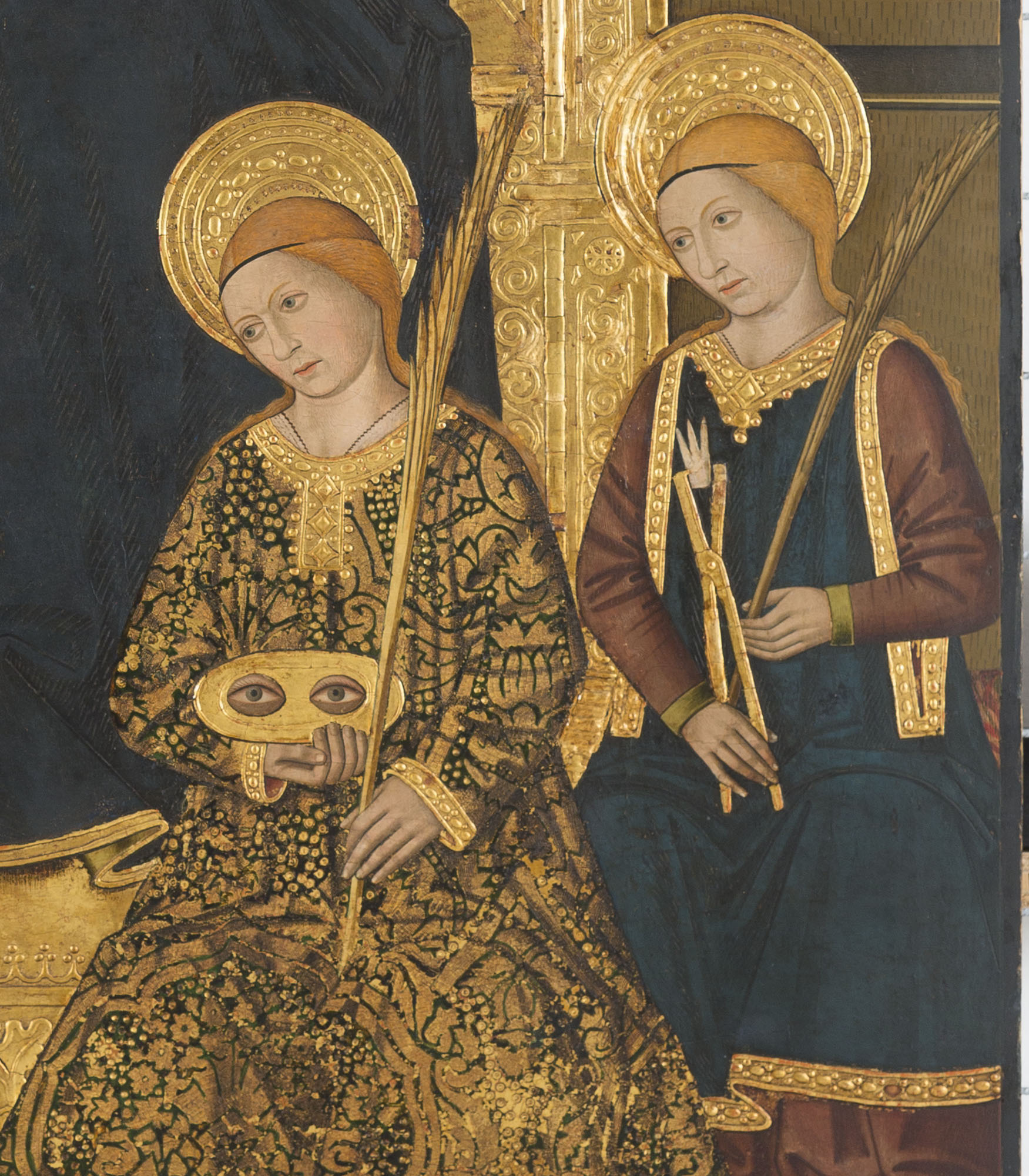 image for: Domingo Ram - Mare de Déu amb el Nen envoltada de santes màrtirs i àngels cantors - Cap a 1477 [1]