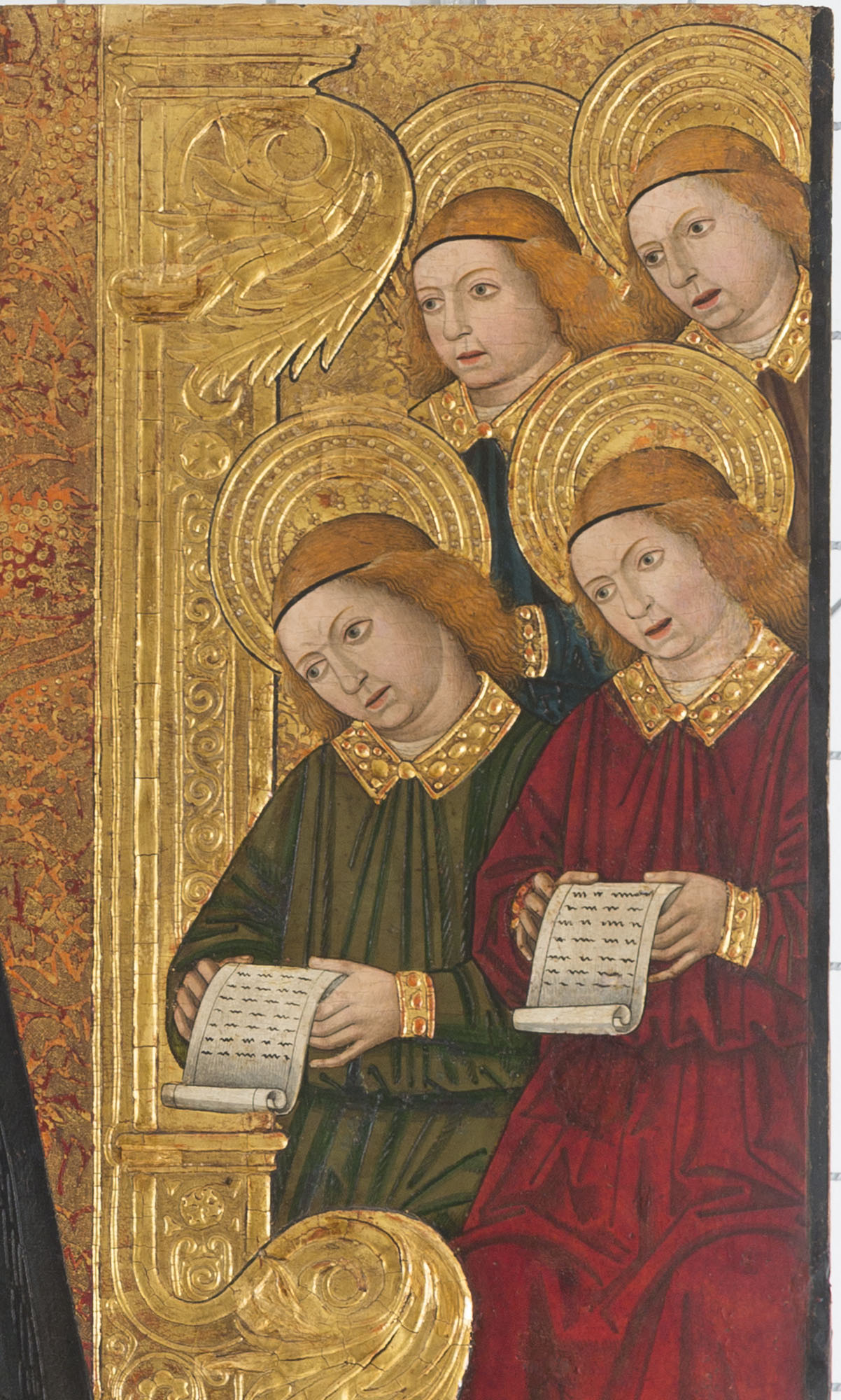 image for: Domingo Ram - Mare de Déu amb el Nen envoltada de santes màrtirs i àngels cantors - Cap a 1477 [3]