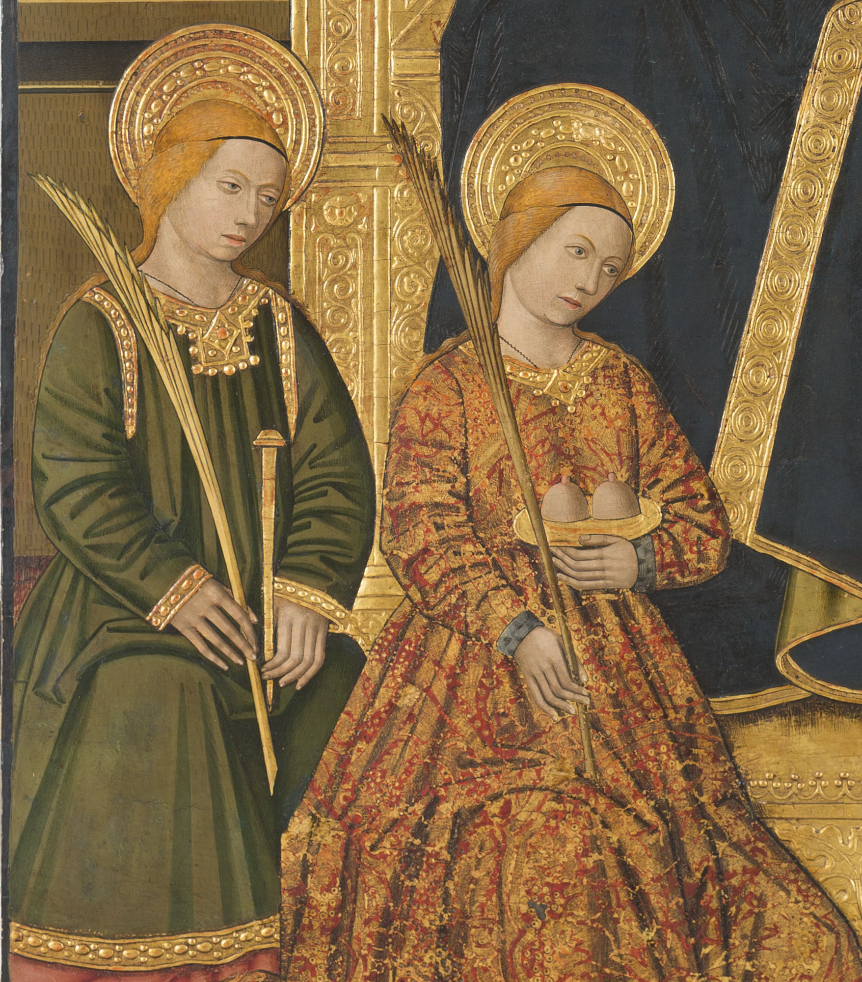 image for: Domingo Ram - Mare de Déu amb el Nen envoltada de santes màrtirs i àngels cantors - Cap a 1477 [2]
