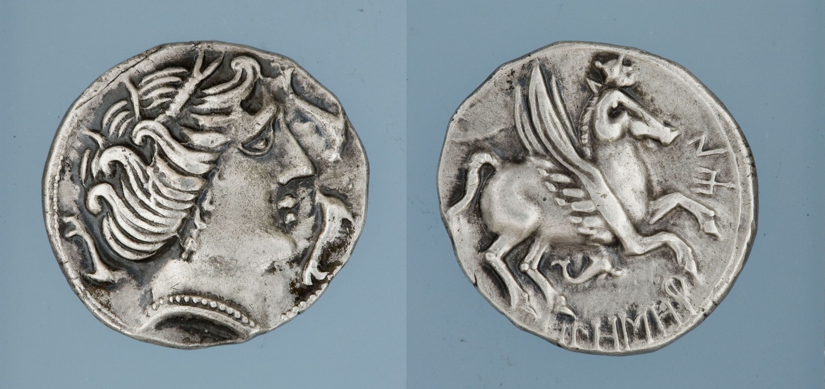 image for: Olosortin, imitació d'Emporion - Dracma ibèrica d'imitació - 218-212 aC