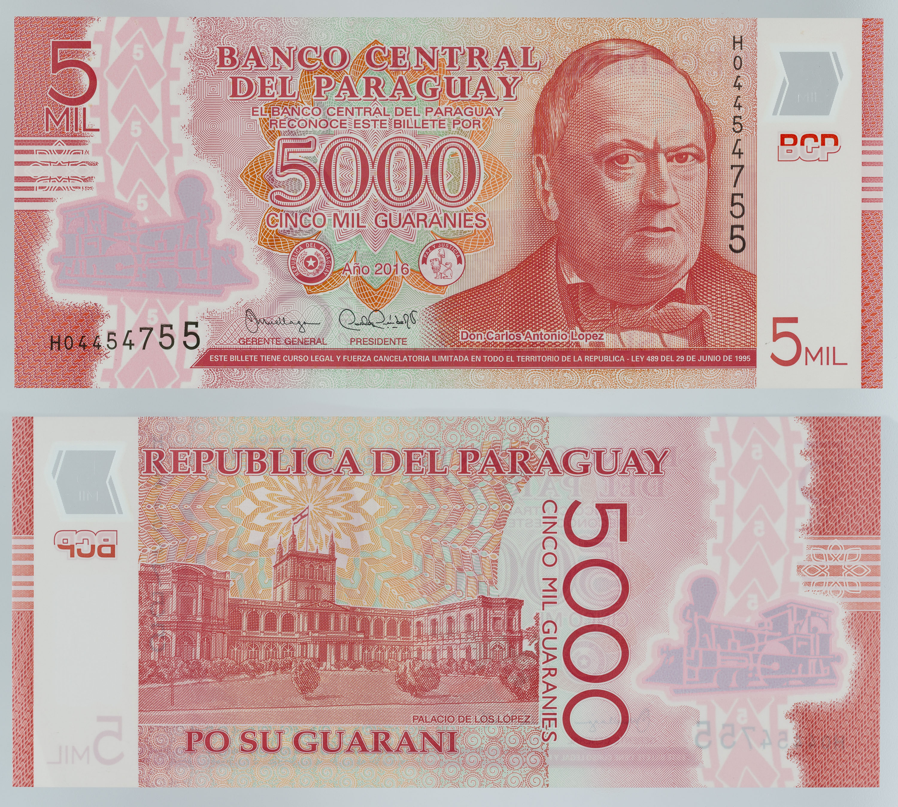 Banco Central del Paraguay - 5000 guaranies - 2016 image for: Banco Central del Paraguay - 5000 guaranies - 2016