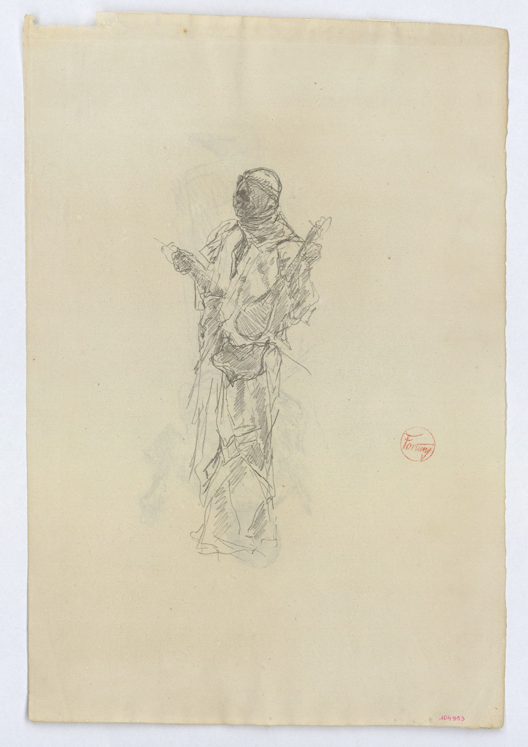 image for: Marià Fortuny - Estudi per al quadre «Músics àrabs» (anvers) / Estudi per al quadre «Músics àrabs» (revers) - Cap a 1872