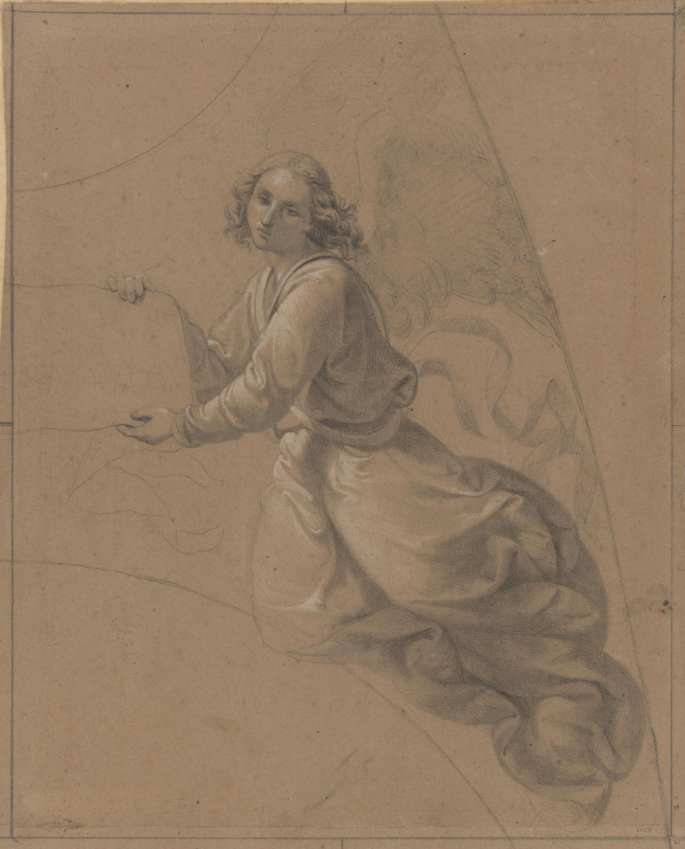 image for: Claudi Lorenzale - Àngel. Còpia d'una pintura mural [?] - Cap a 1839-1840
