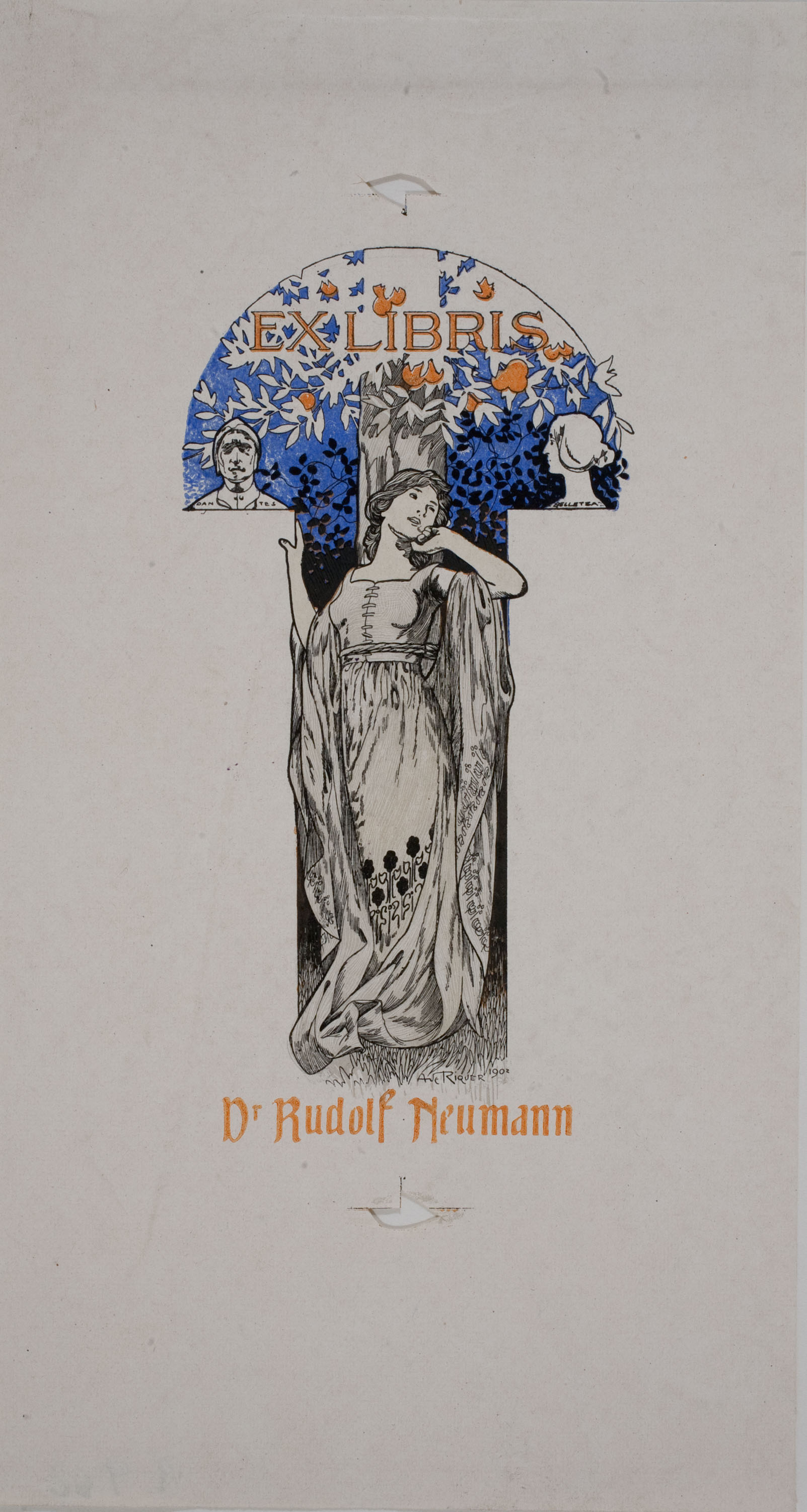 image for: Alexandre de Riquer - Ex libris Dr. Rudolf Neumann - 1902