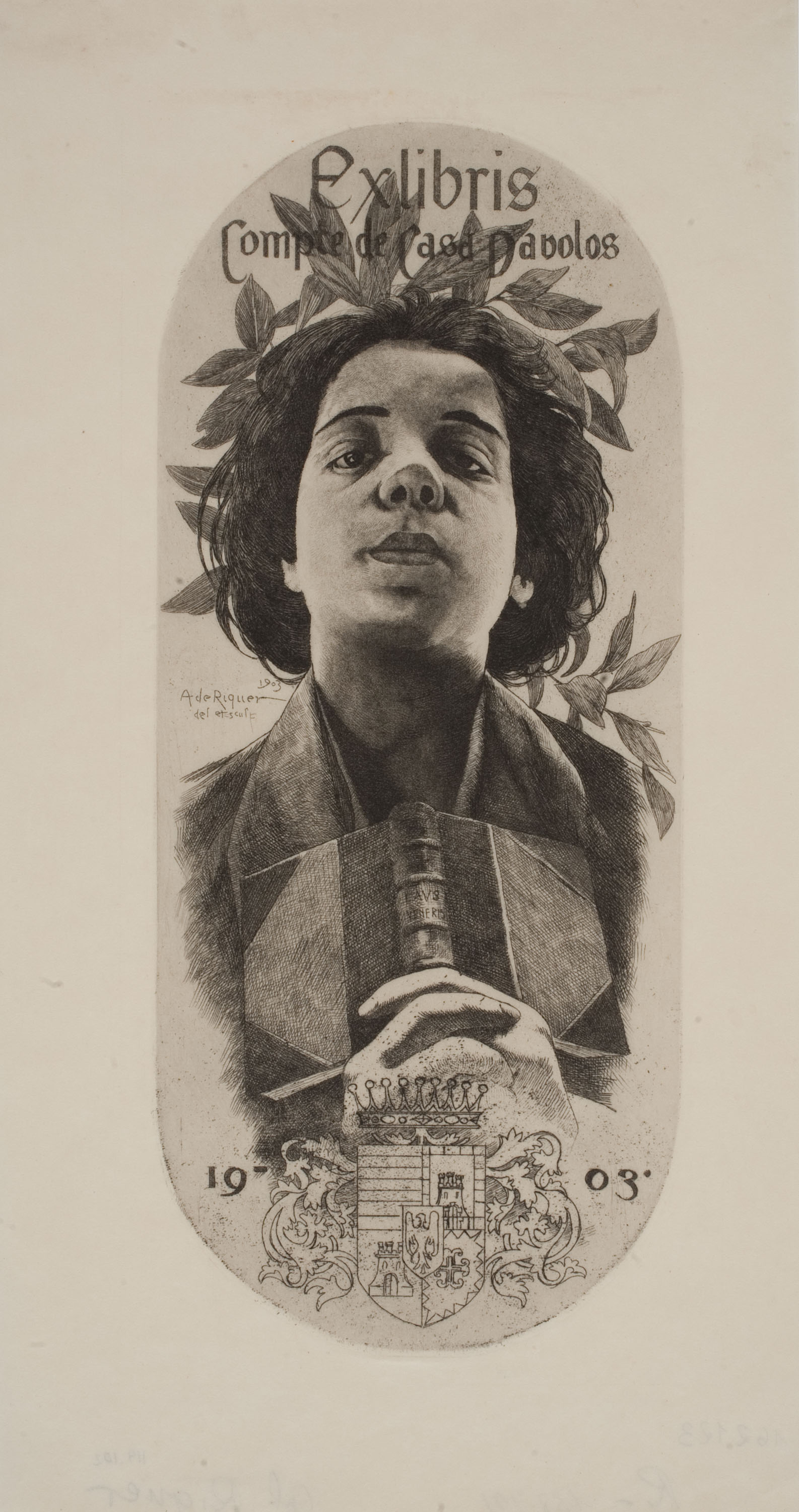 No author avaliable - Exlibris Compte de Casa Davolos - 1903 image for: No author avaliable - Exlibris Compte de Casa Davolos - 1903