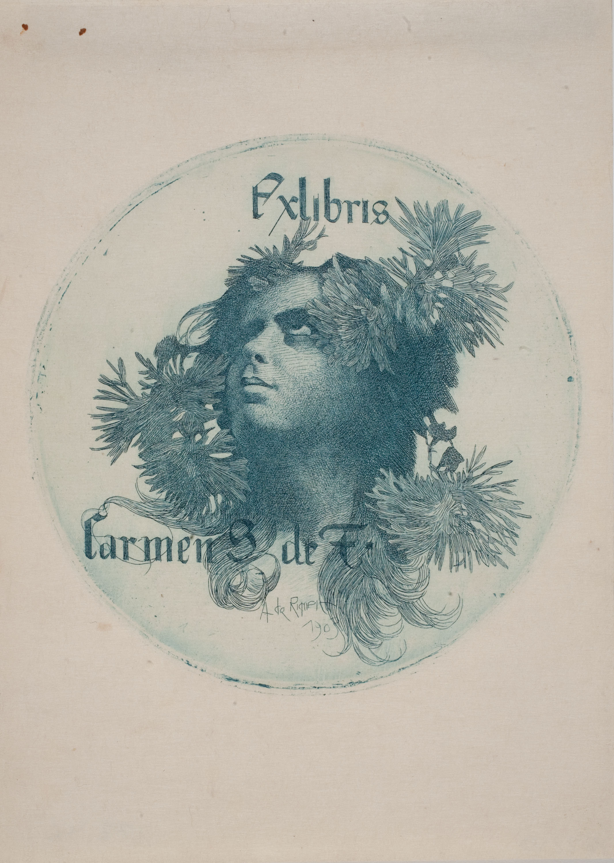 image for: Alexandre de Riquer - Exlibris Carmen S. de F. - 1903