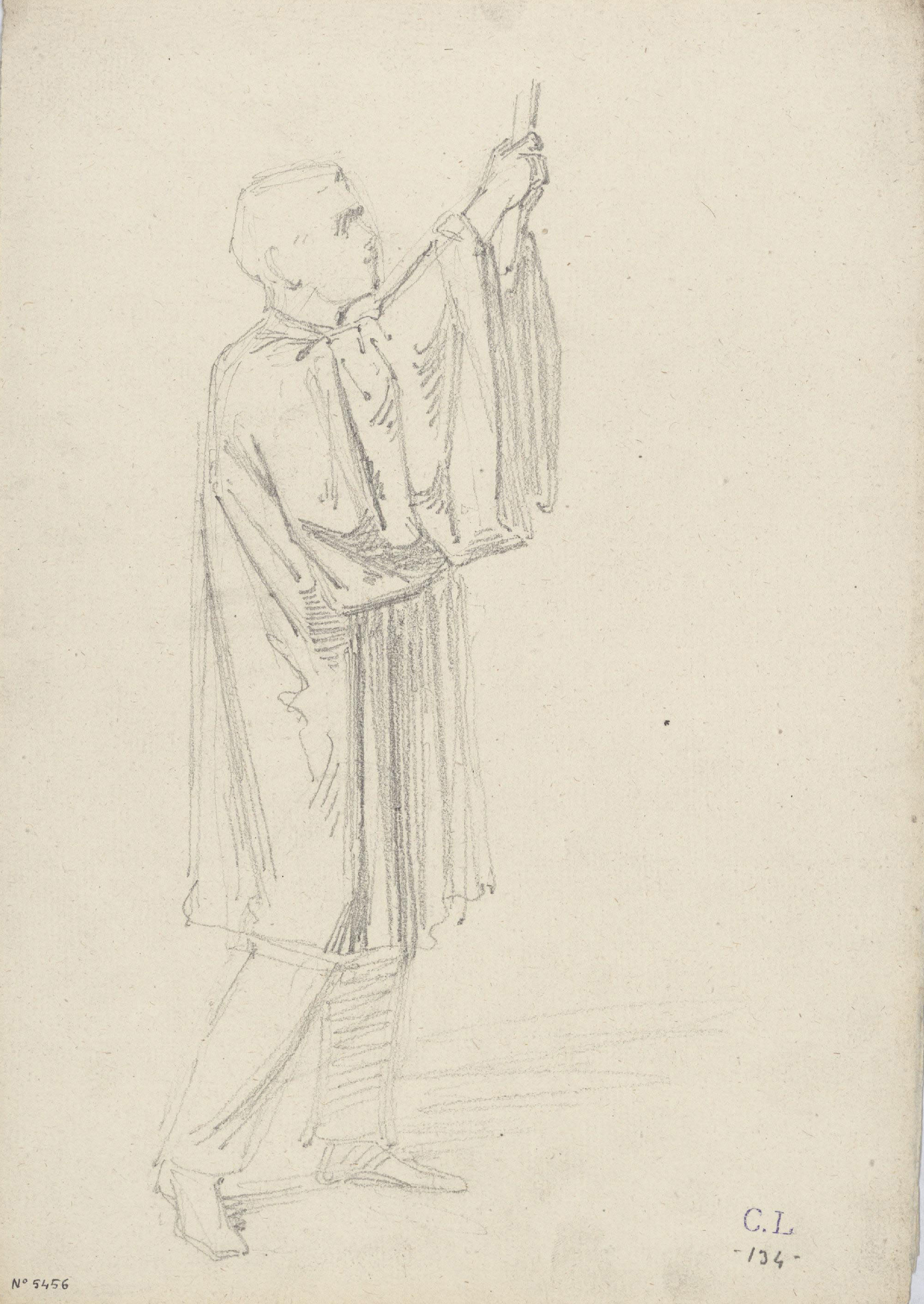 image for: Claudi Lorenzale - Sacerdot alçant un crucifix [?] - Cap a 1850-1870