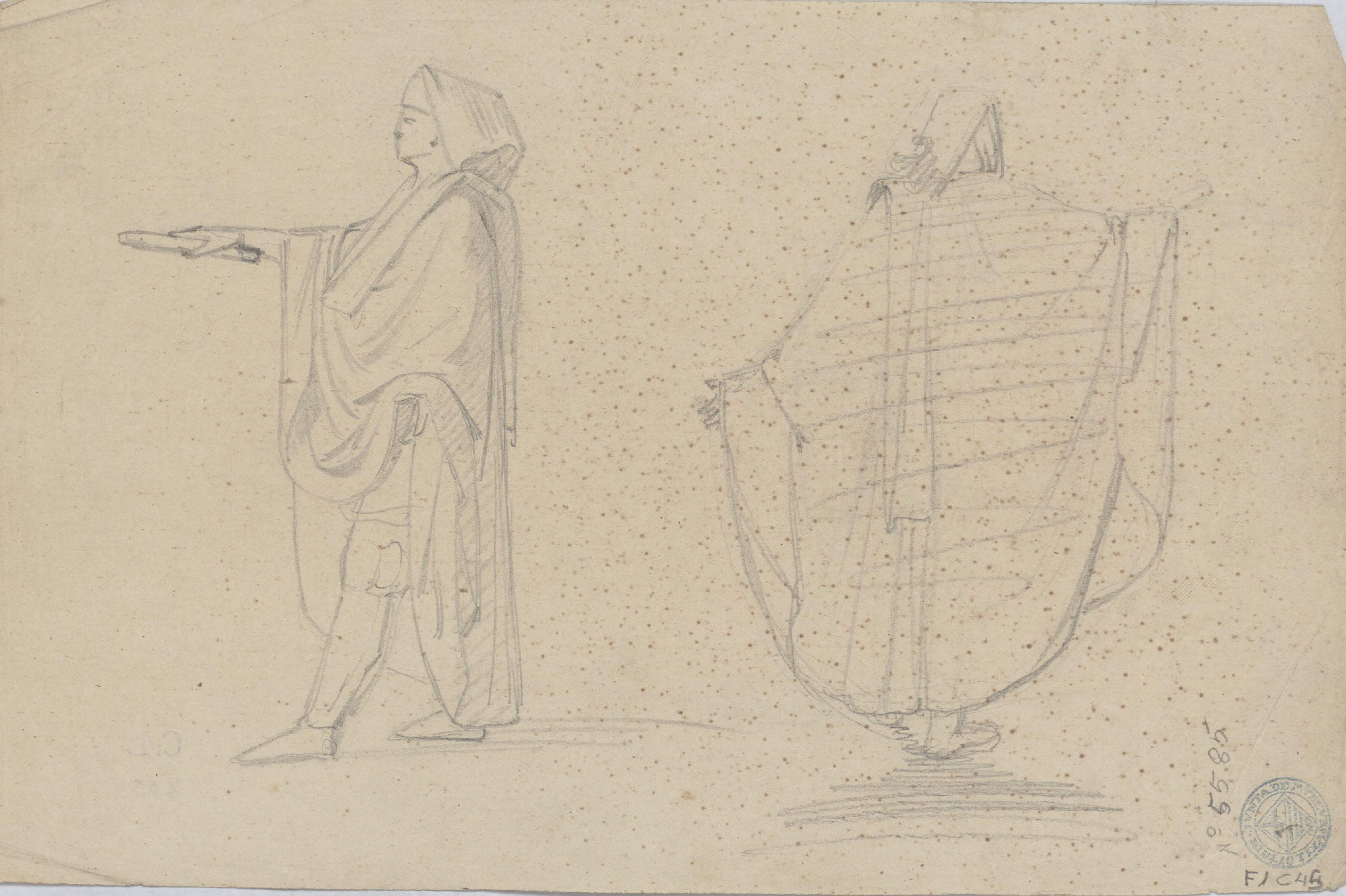image for: Claudi Lorenzale - Estudi d'un ambaixador de la Diputació de Barcelona (anvers) / Estudis d'un ambaixador de la Diputació de Barcelona (revers) - Cap a 1870 [1]
