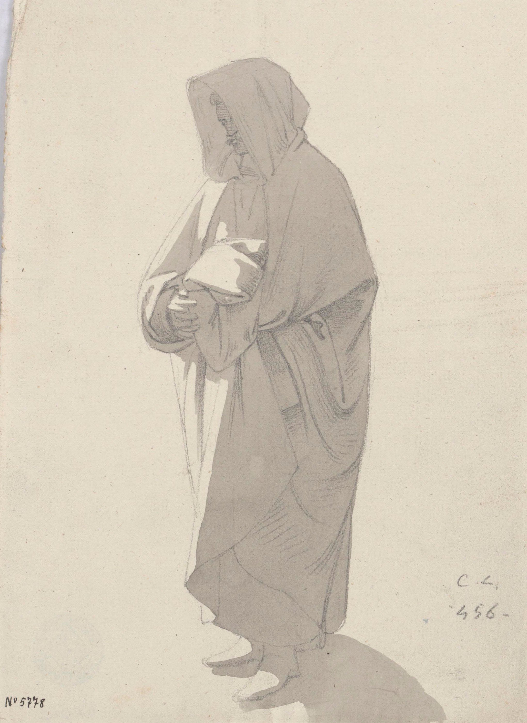 image for: Claudi Lorenzale - Home tapat amb un caputxó - Cap a 1850-1870
