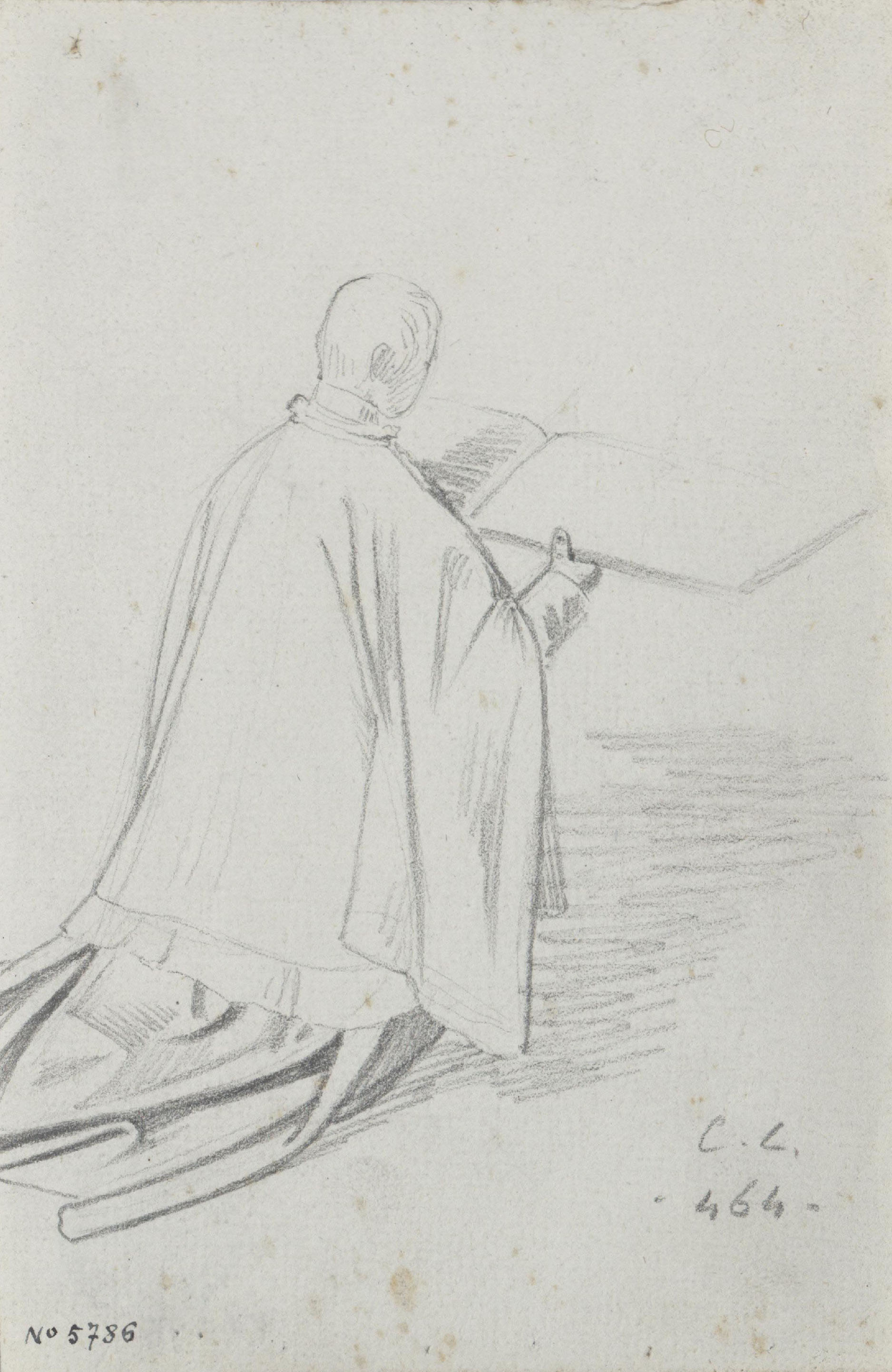 image for: Claudi Lorenzale - Sacerdot agenollat llegint un llibre - Cap a 1850-1870