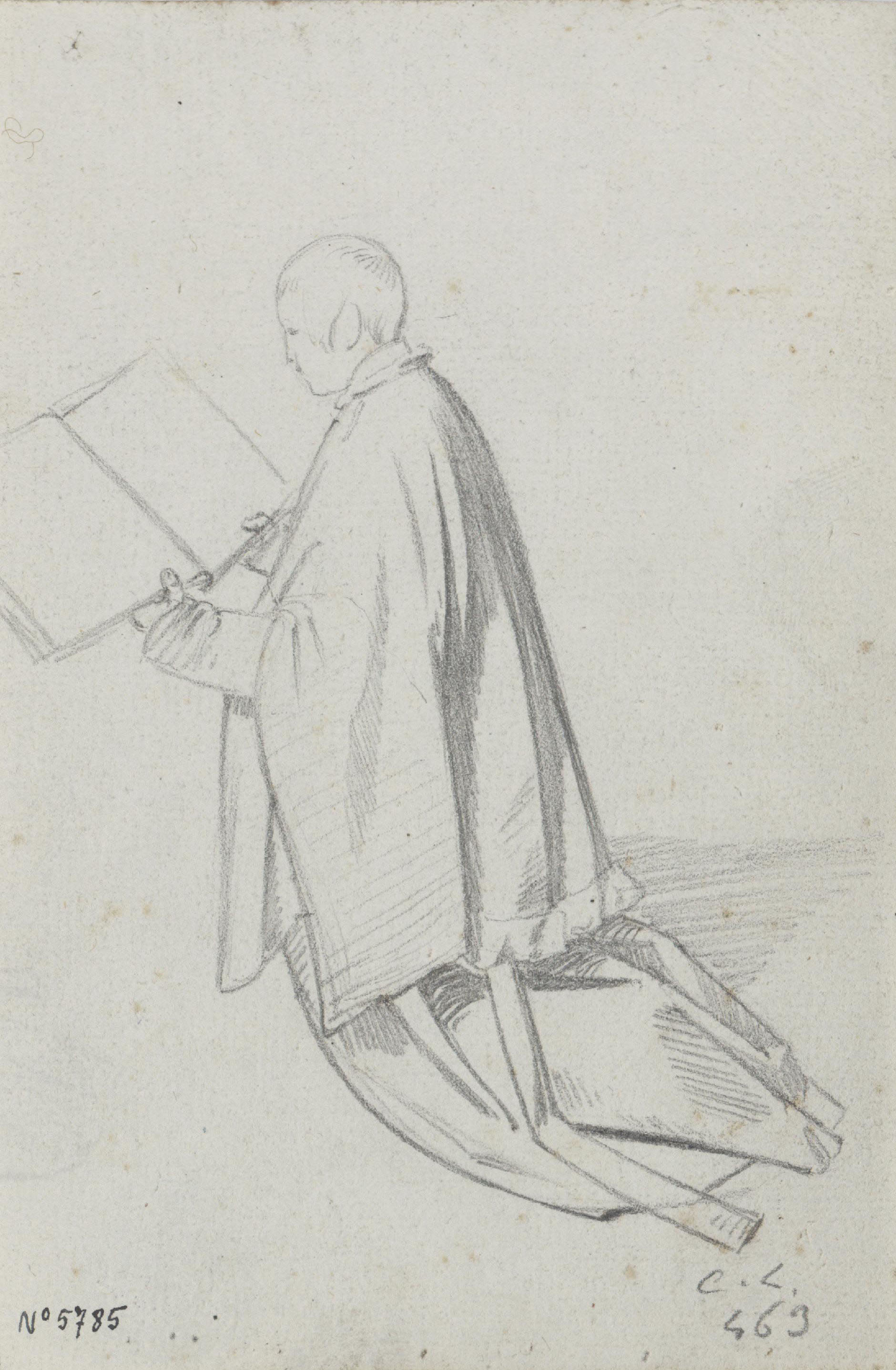 image for: Claudi Lorenzale - Sacerdot agenollat llegint un llibre - Cap a 1850-1870
