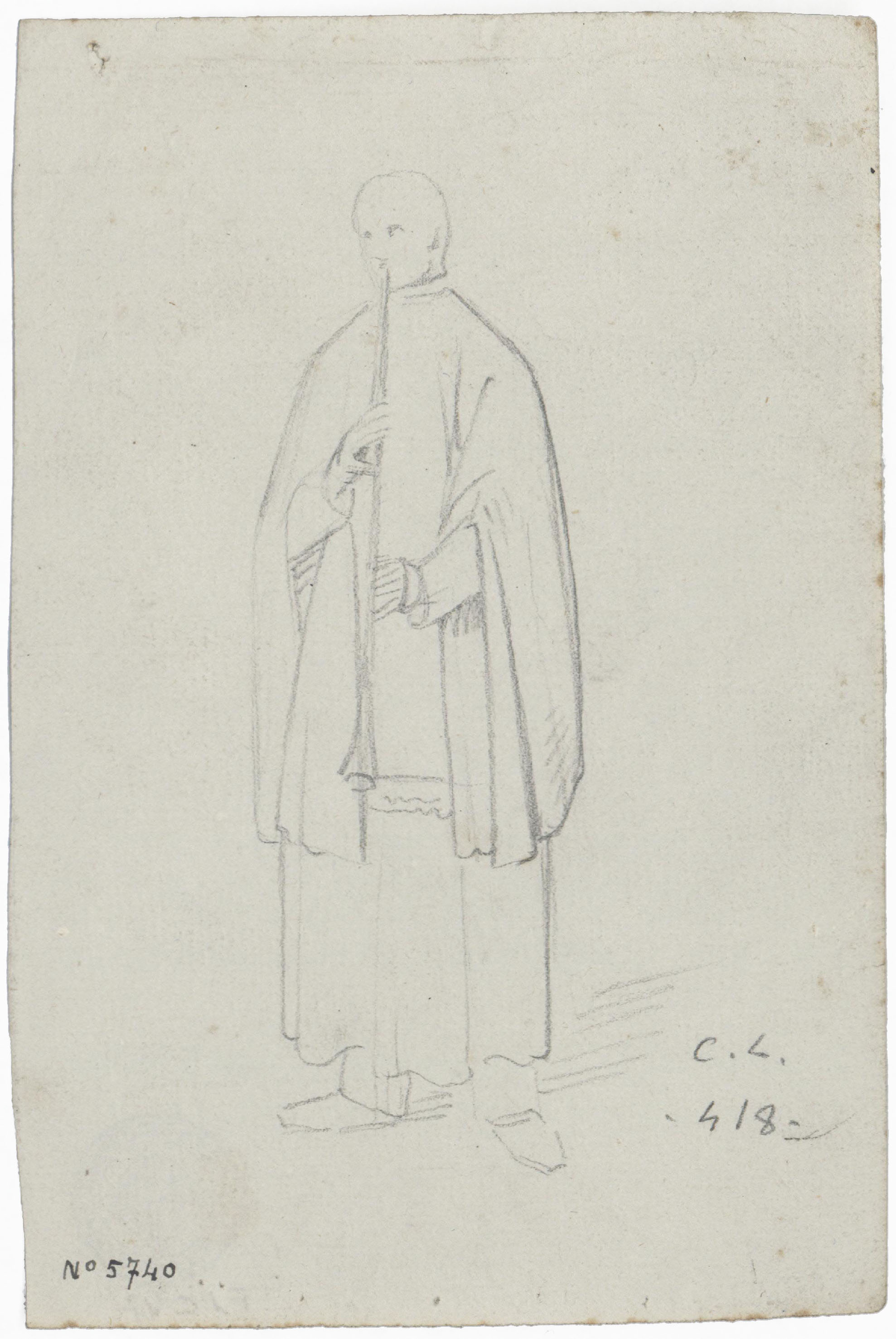 image for: Claudi Lorenzale - Sagristà tocant el clarinet - Cap a 1850-1870
