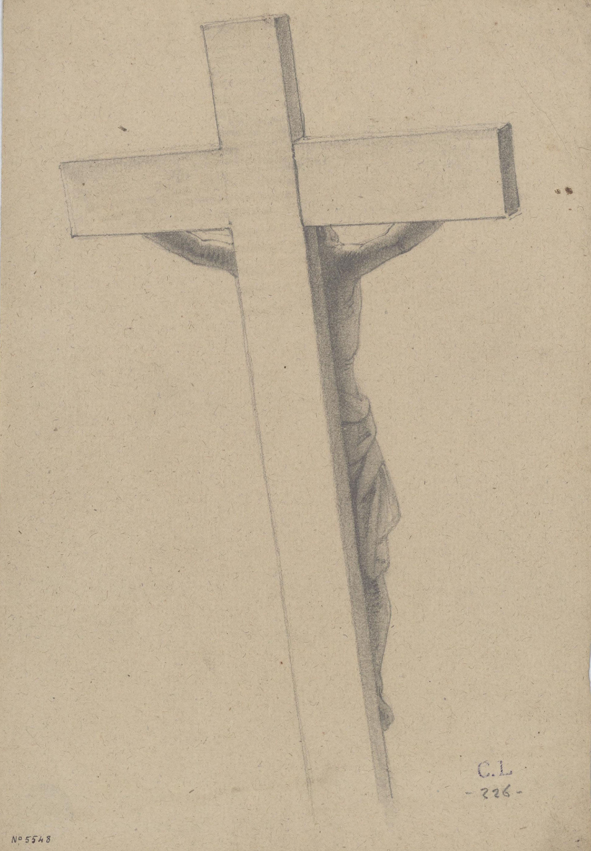 image for: Claudi Lorenzale - Crist clavat a la Creu, vist pel darrere - Cap a 1850-1860