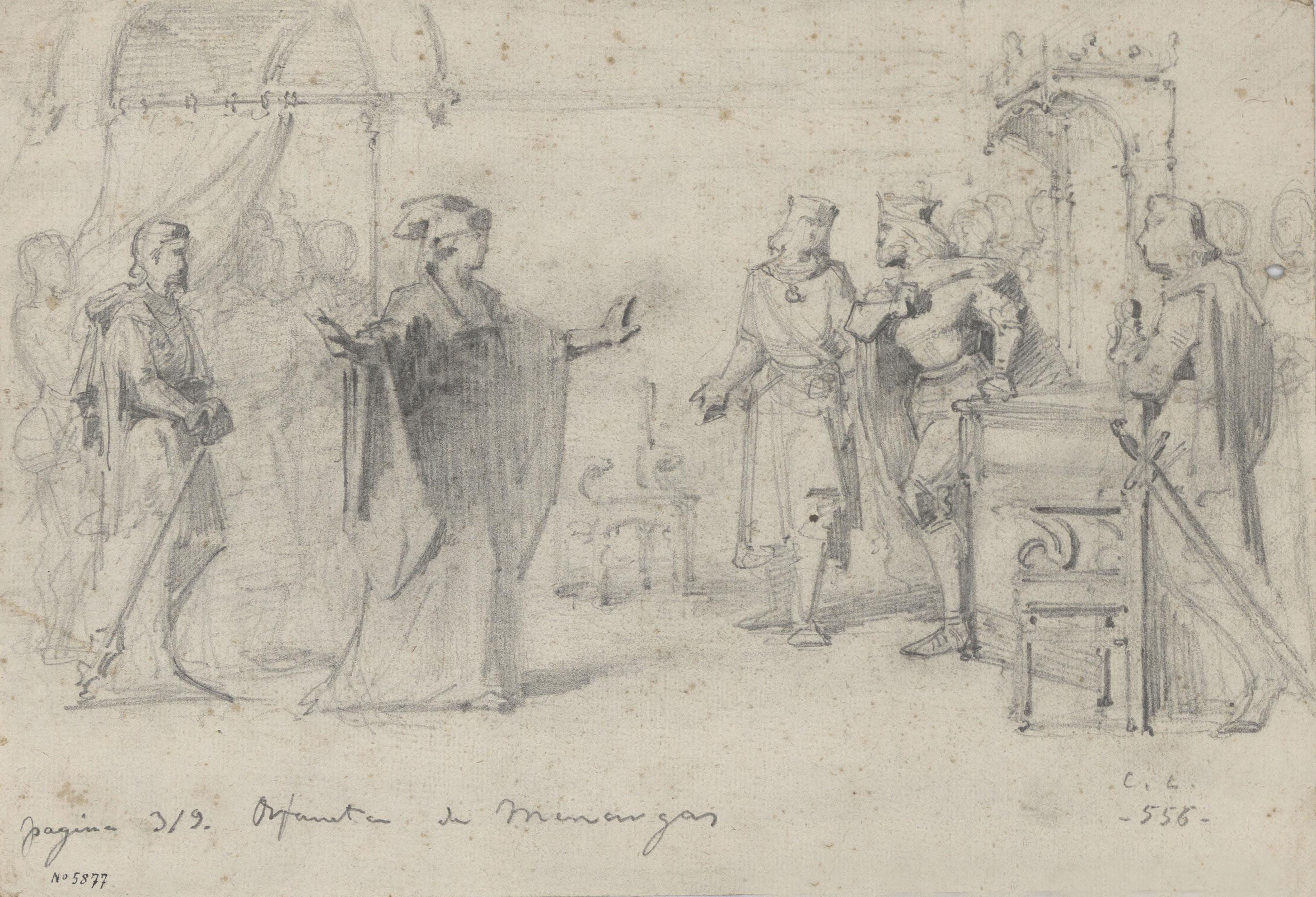 image for: Claudi Lorenzale - Còpia del llibre d'Antoni de Bofarull «L'orfaneta de Menargues o Catalunya agonitzant» - Cap a 1862