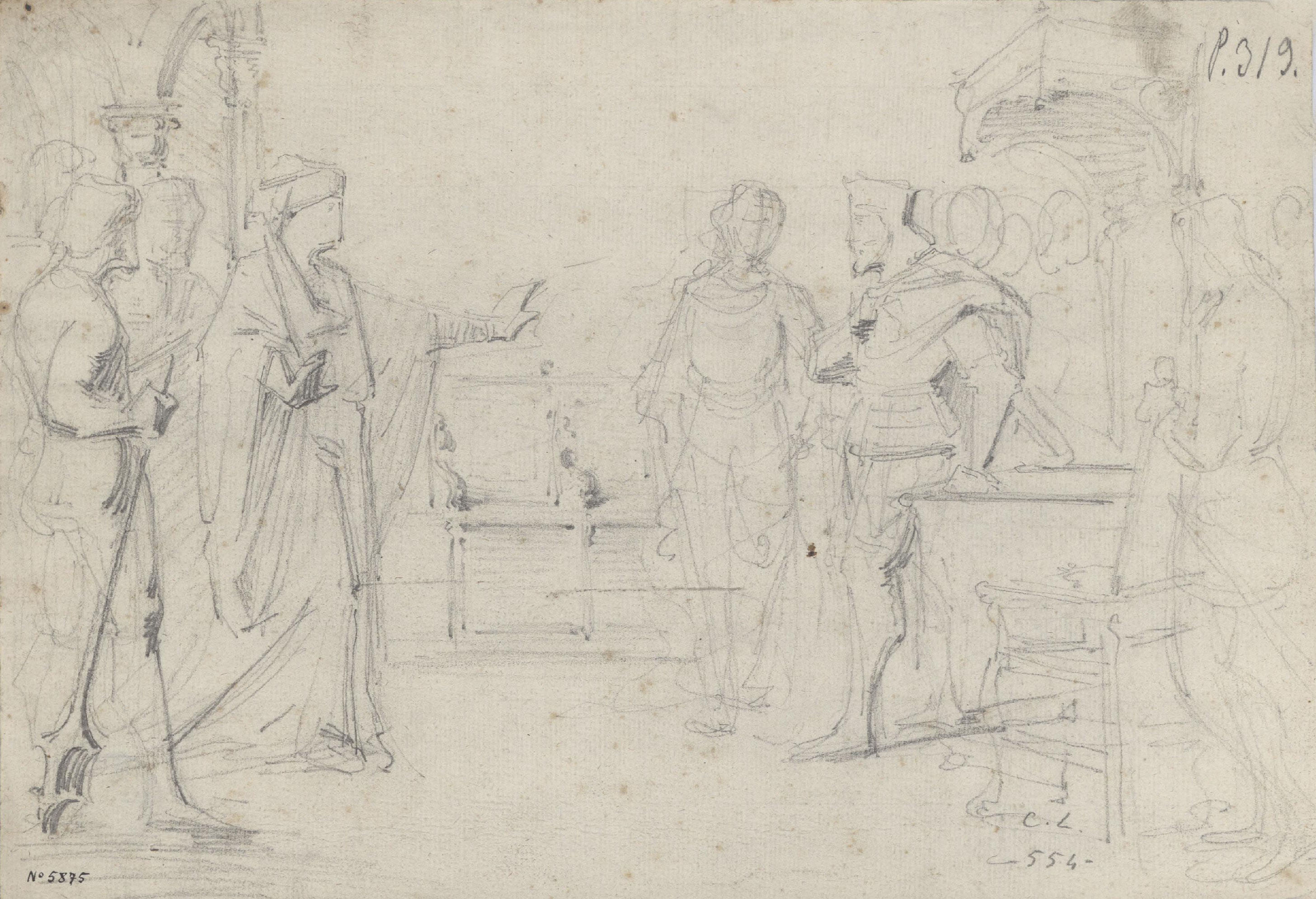image for: Claudi Lorenzale - Còpia del llibre d'Antoni de Bofarull «L'orfaneta de Menargues o Catalunya agonitzant» - Cap a 1862