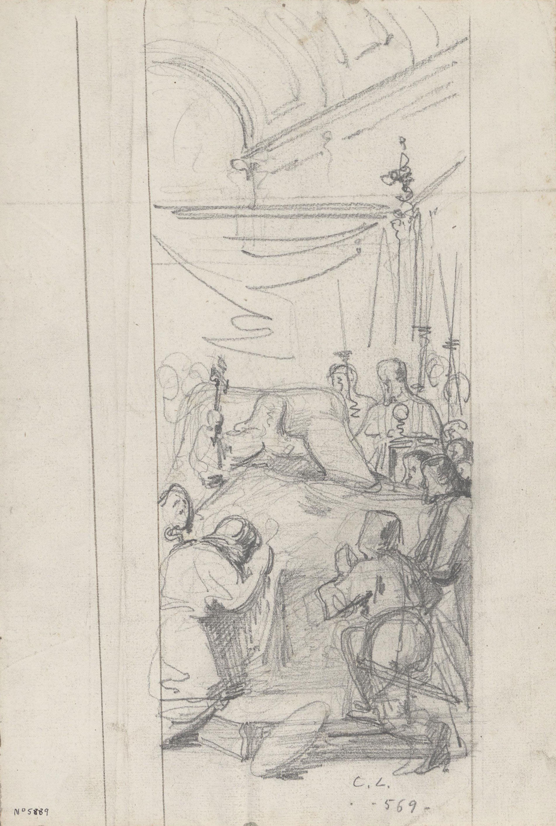 image for: Claudi Lorenzale - Cambra d'una persona moribunda rebent el Viàtic - Cap a 1850-1870