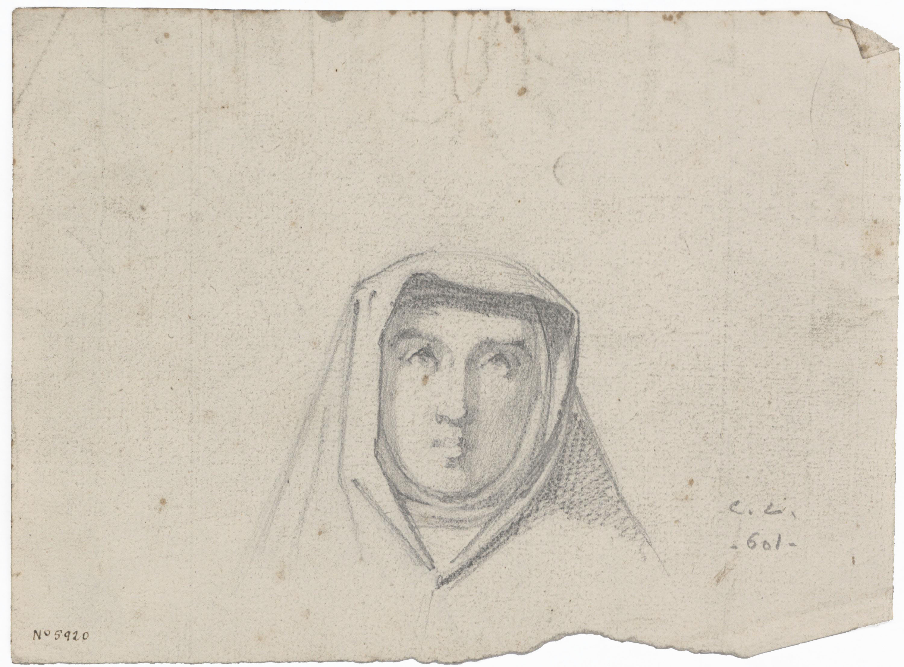 image for: Claudi Lorenzale - Cap de monja (anvers) / Cap de monja (revers) - Cap a 1850-1870