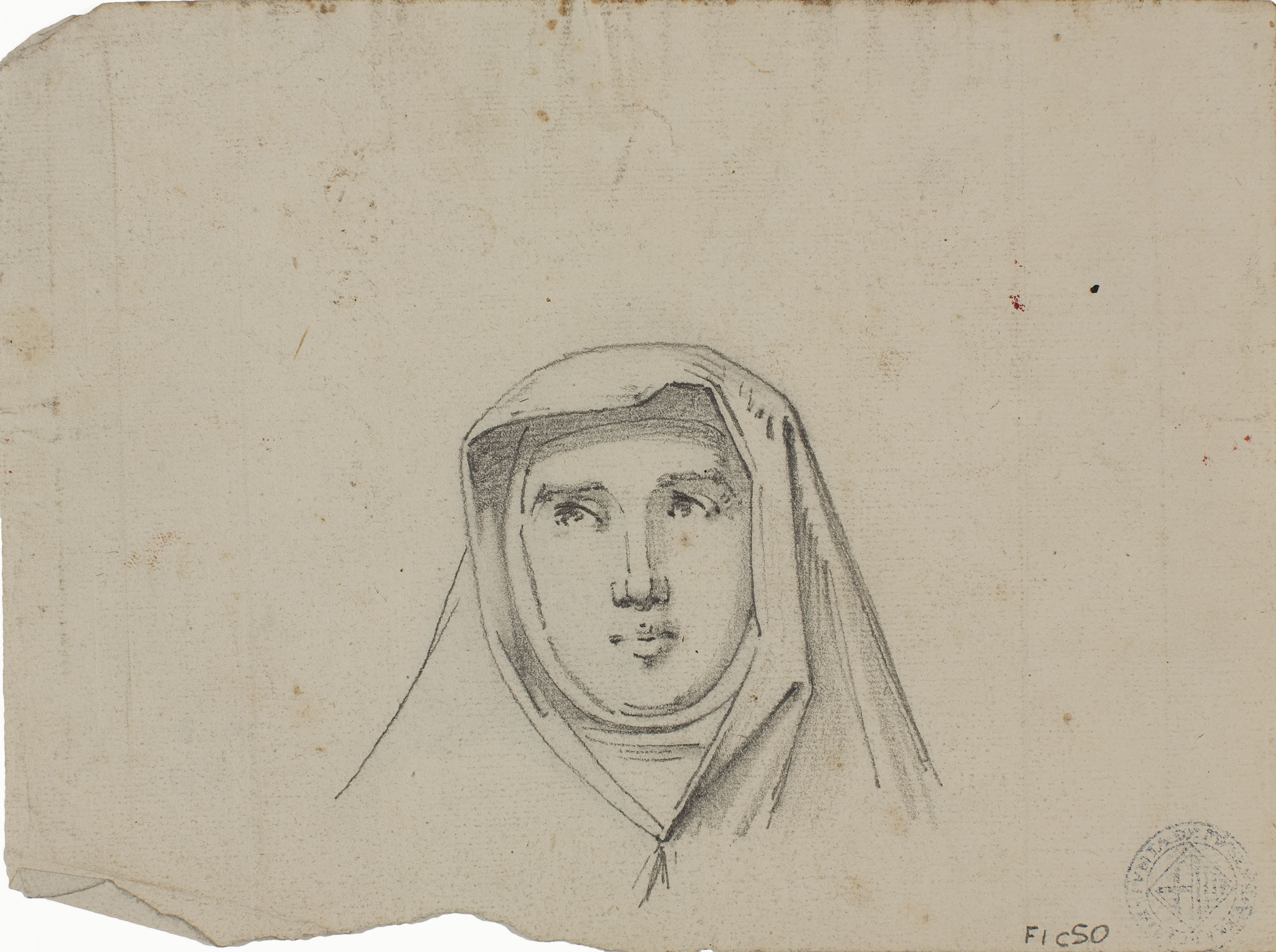 image for: Claudi Lorenzale - Cap de monja (anvers) / Cap de monja (revers) - Cap a 1850-1870 [1]