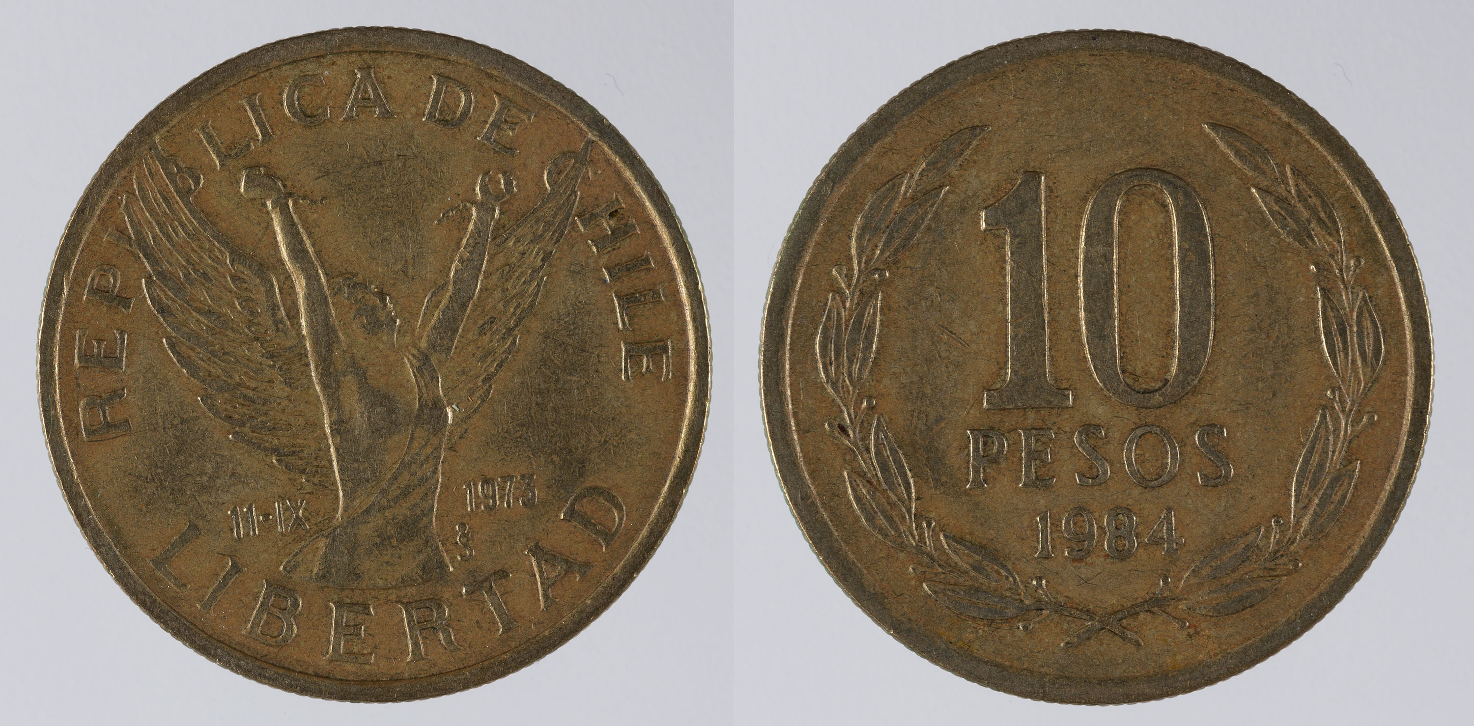 República de Xile - 10 pesos - 1984 image for: República de Xile - 10 pesos - 1984