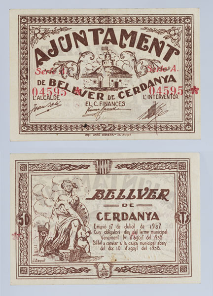 image for: Ajuntament de Bellver de Cerdanya - 50 cèntims - 17.07.1937