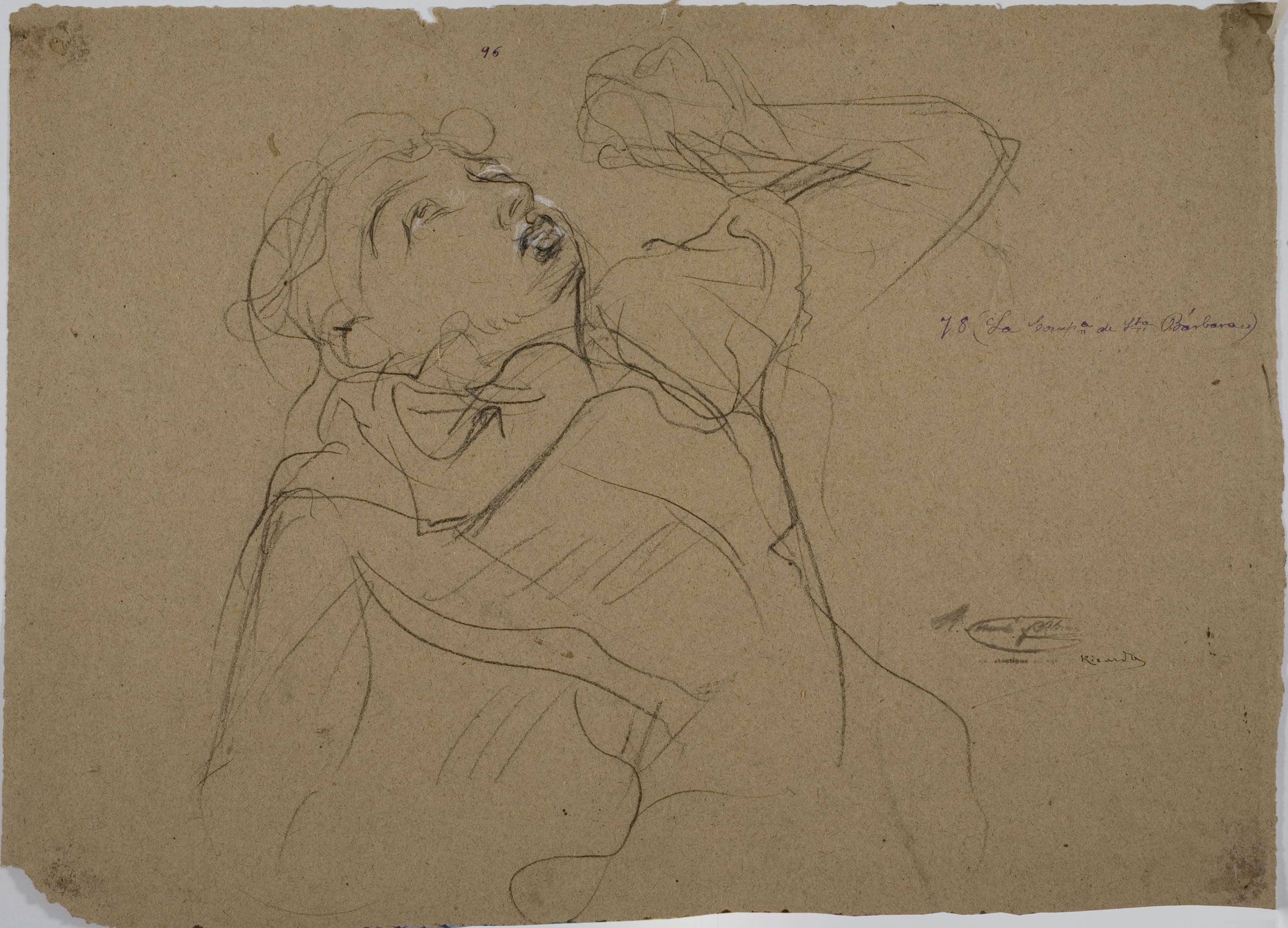 image for: Ramon Martí i Alsina - Apunt de dona per a La companyia de Santa Bàrbara - Cap a 1891