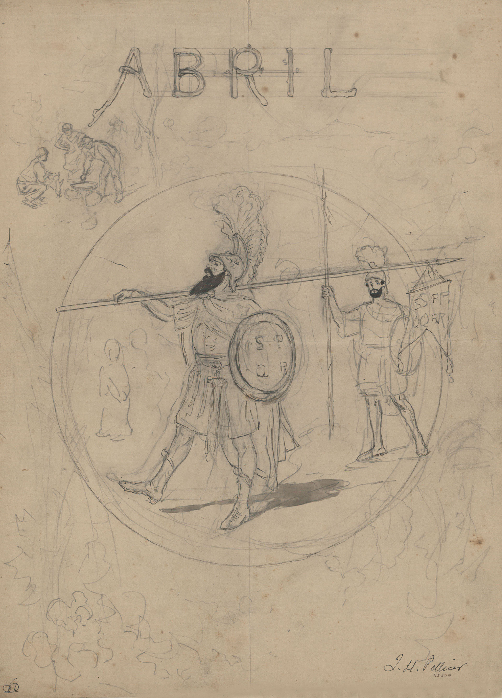 Josep Lluís Pellicer - Al·legoria del mes d'abril - 1882 image for: Josep Lluís Pellicer - Al·legoria del mes d'abril - 1882