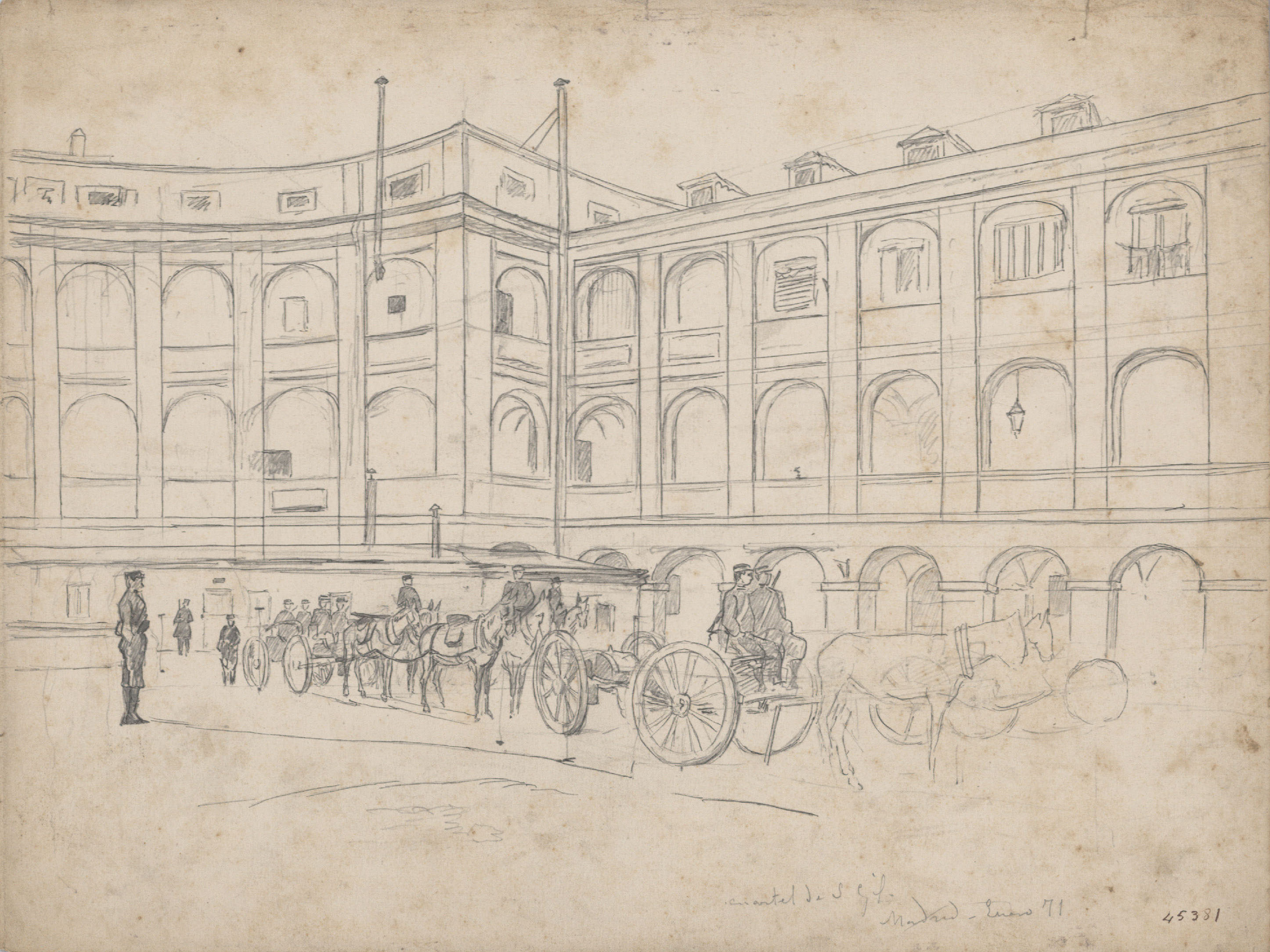 Josep Lluís Pellicer - Caserna de San Gil de Madrid - 1871 image for: Josep Lluís Pellicer - Caserna de San Gil de Madrid - 1871