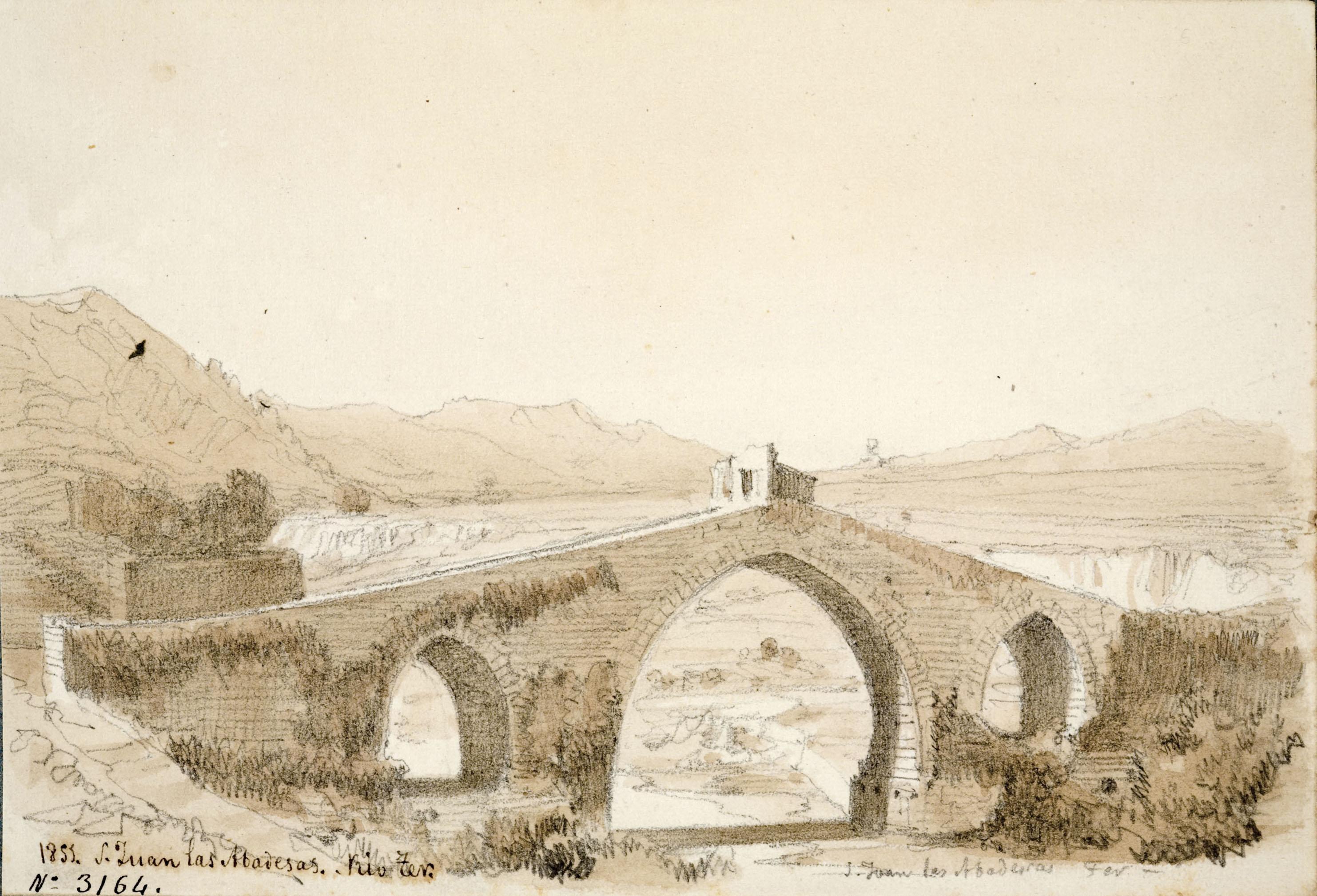 image for: Lluís Rigalt - S. Juan las Abadesas. Rio Ter - 1851