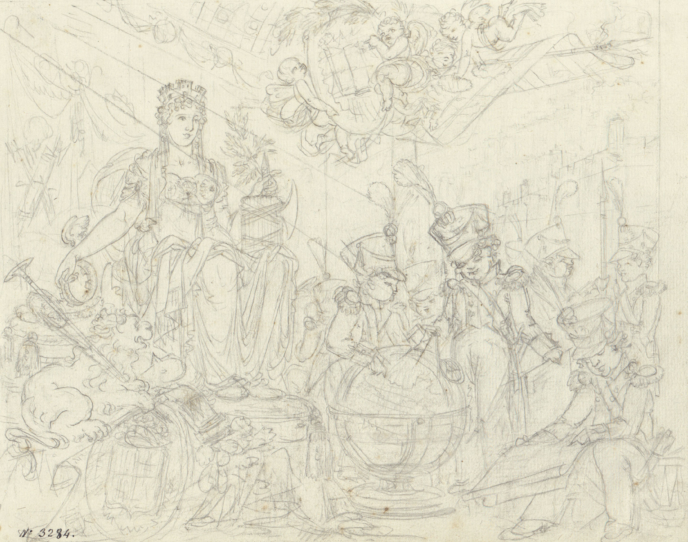 image for: Pau Rigalt - Al·legoria de l'ensenyament militar - Cap a 1820-1830