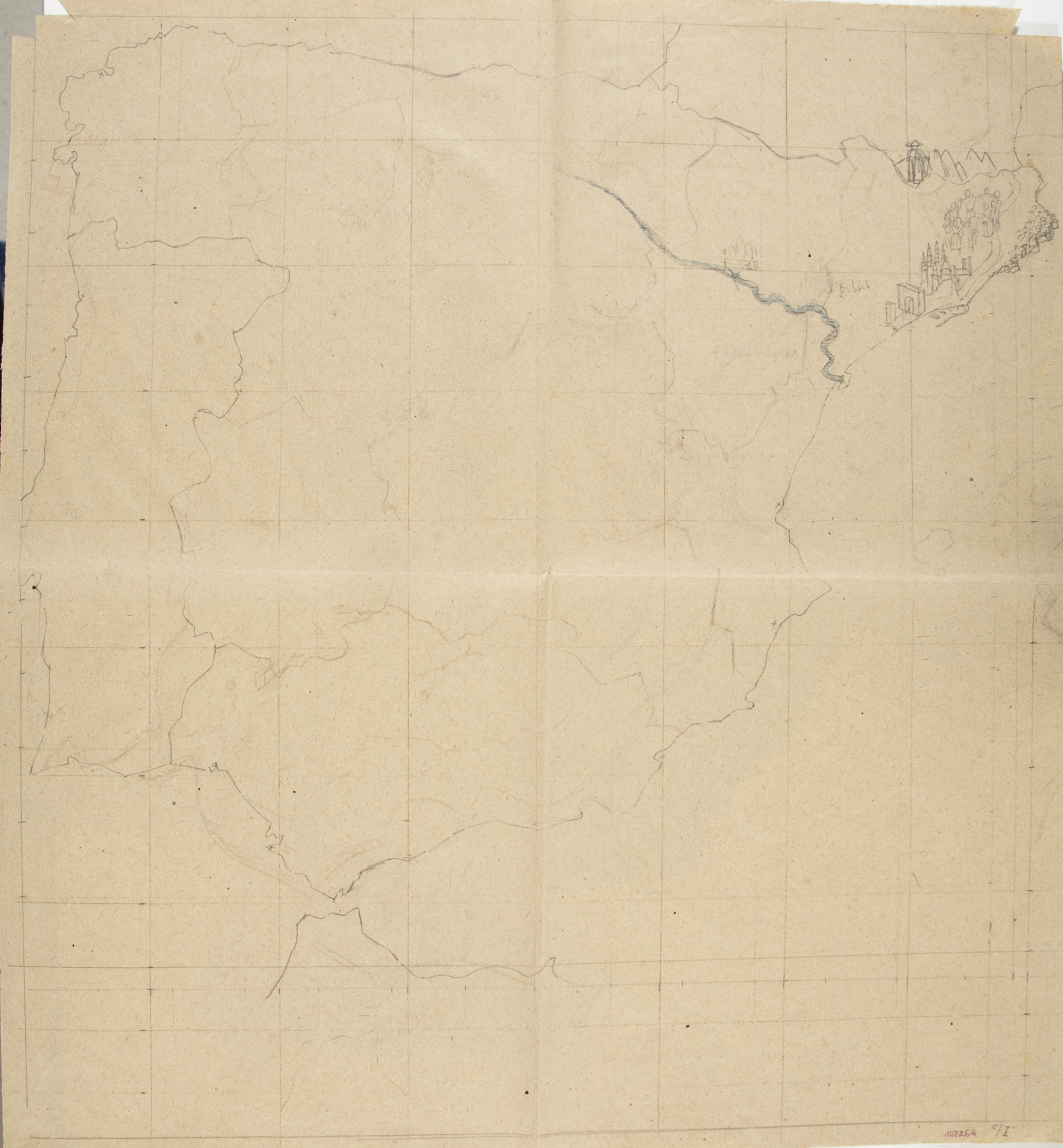 image for: Xavier Nogués - Mapa d'Espanya. Projecte per a la decoració mural no realitzada de duana als límits de la Jonquera - 1937