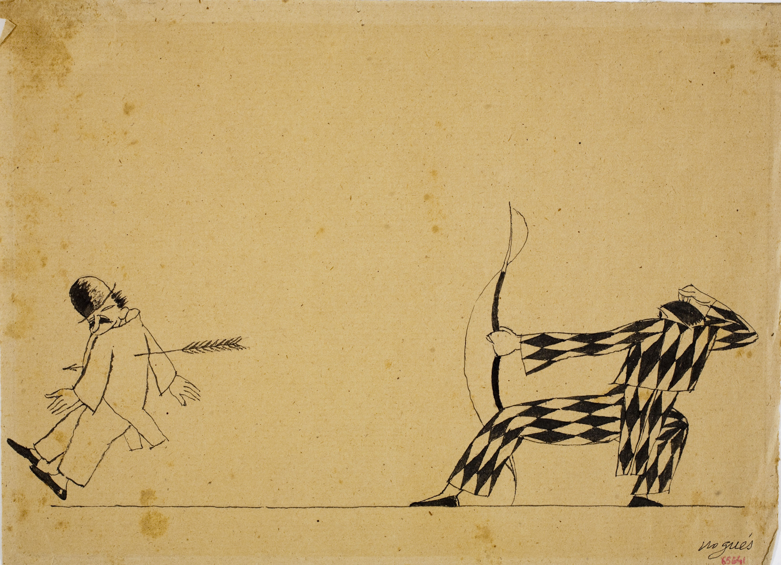 Xavier Nogués - Il·lustració que encapçala les «Sàtires» de Guerau de Liost - Cap a 1927 image for: Xavier Nogués - Il·lustració que encapçala les «Sàtires» de Guerau de Liost - Cap a 1927