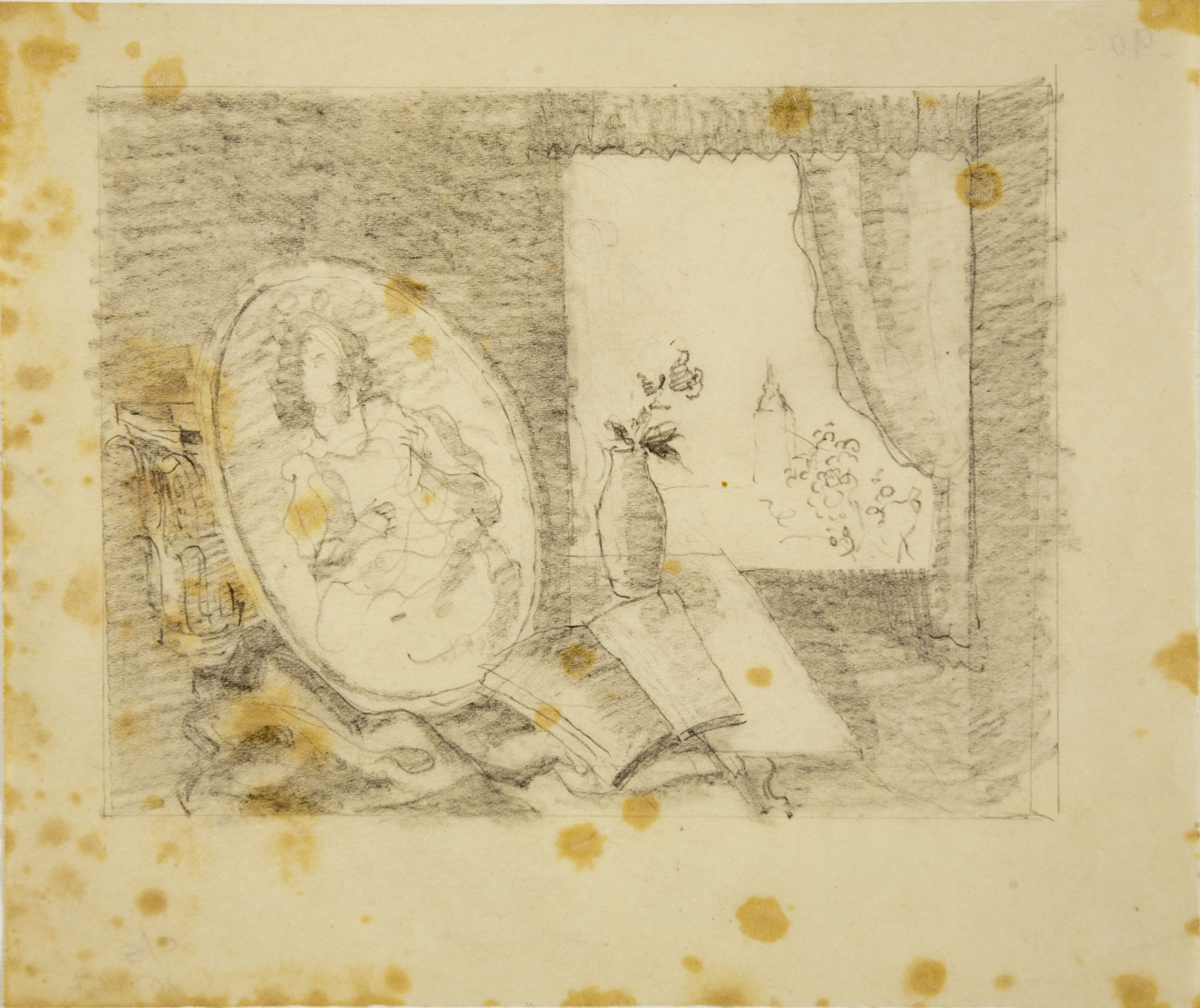 Xavier Nogués - Estudi preparatori per a la participació de la posada de llarg de Fanny Pérez Angelón - Cap a 1940 image for: Xavier Nogués - Estudi preparatori per a la participació de la posada de llarg de Fanny Pérez Angelón - Cap a 1940