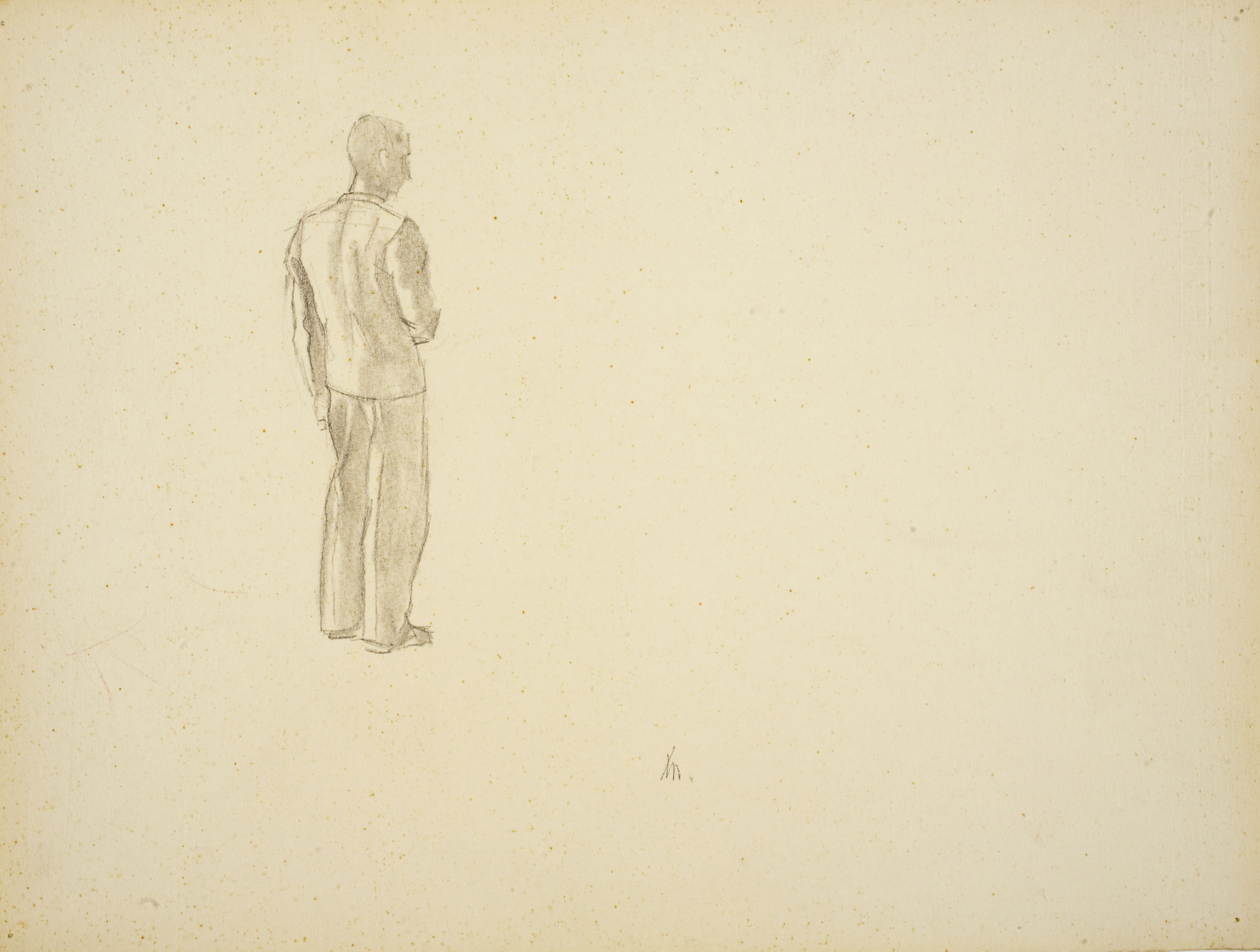 image for: Xavier Nogués - Home d'espatlles. Estudi preparatori per a l'oli «La cobla» - Cap a 1940