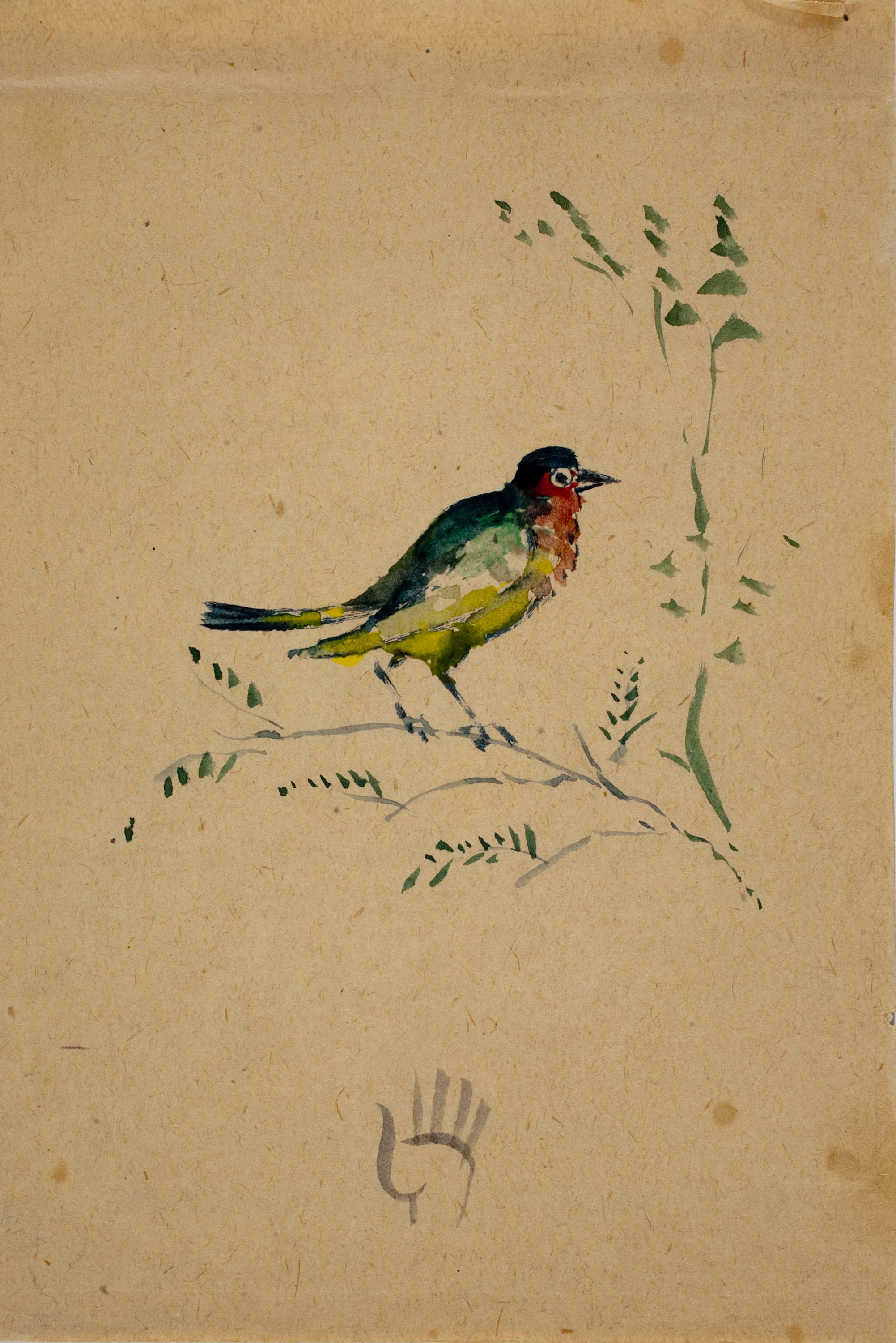 image for: Xavier Nogués - Ocell en una branca - Primer quart del segle XX