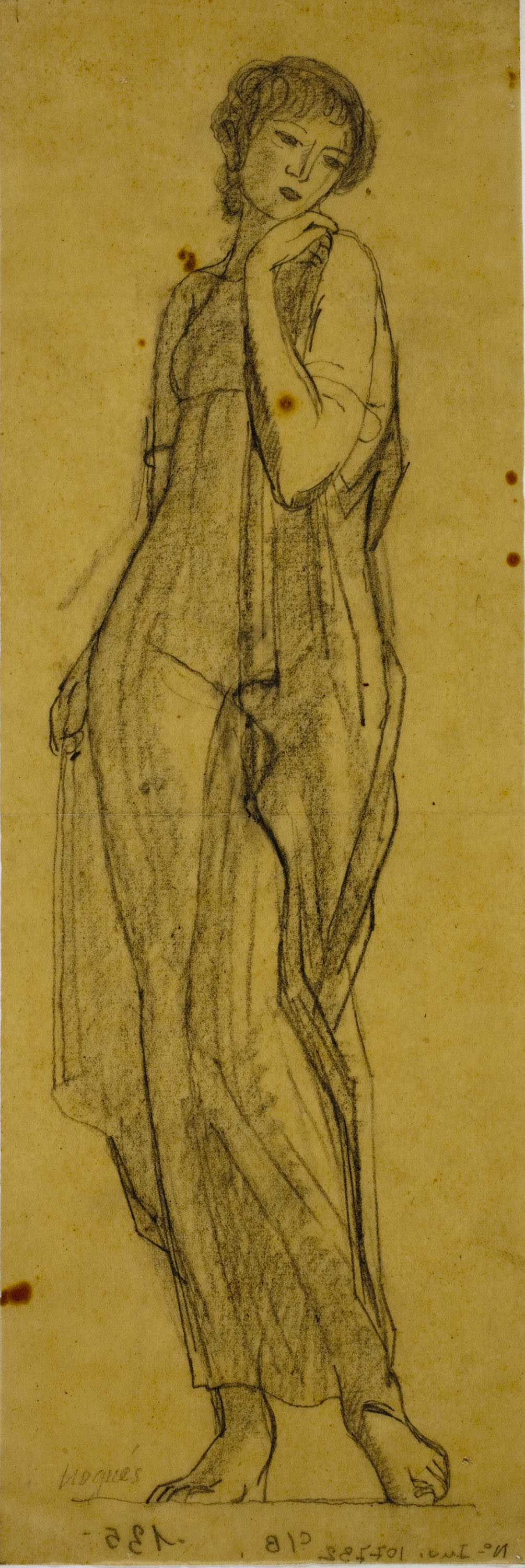 image for: Xavier Nogués - Dona dempeus. Estudi preparatori per a la decoració mural del saló de la casa Plandiura, Barcelona - 1916-1926