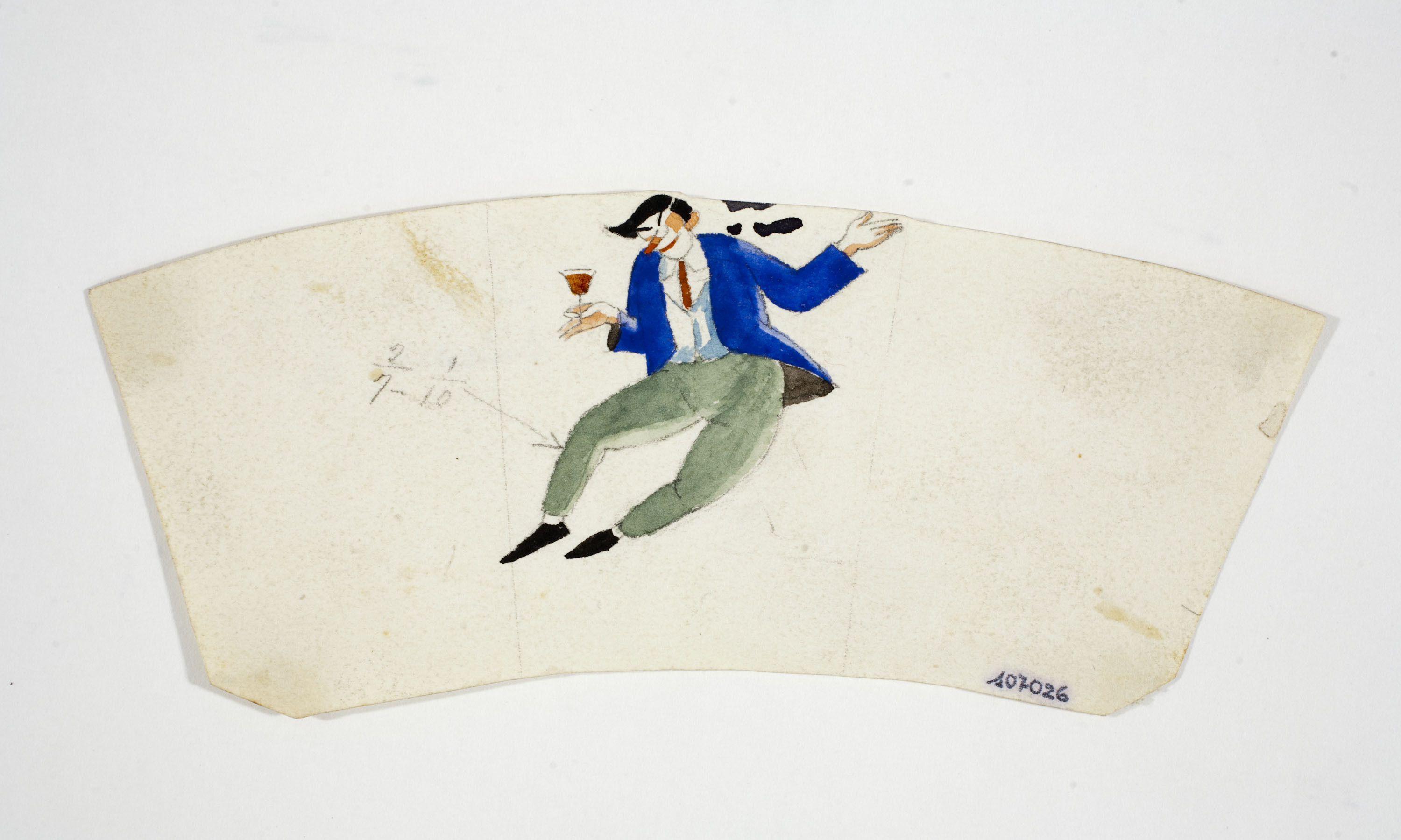 image for: Xavier Nogués - Borratxet. Estudi preparatori per a la decoració d'un got de vidre esmaltat - Cap a 1924-1928