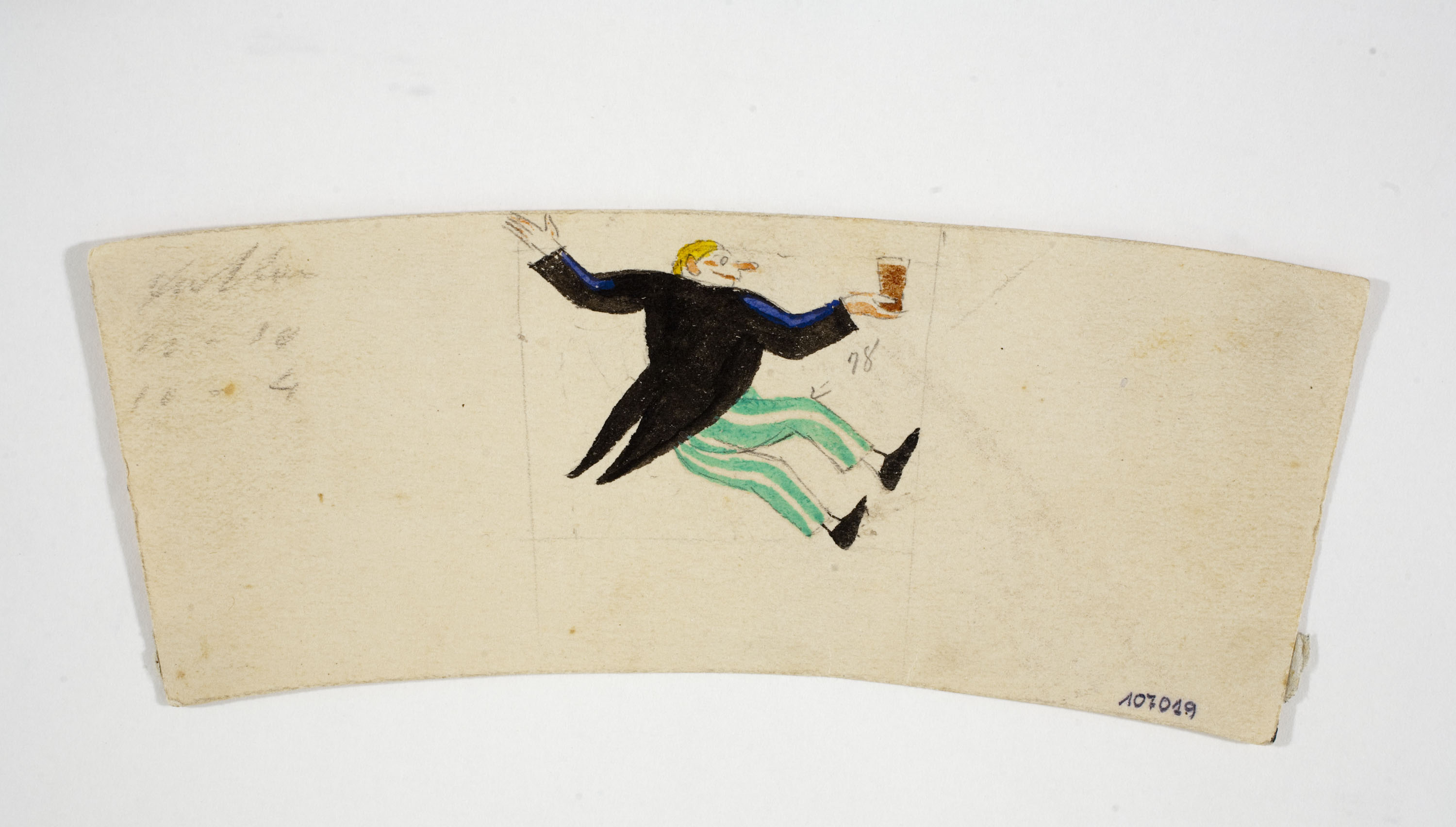 image for: Xavier Nogués - Borratxet. Estudi preparatori per a la decoració d'un got de vidre esmaltat - Cap a 1924-1928