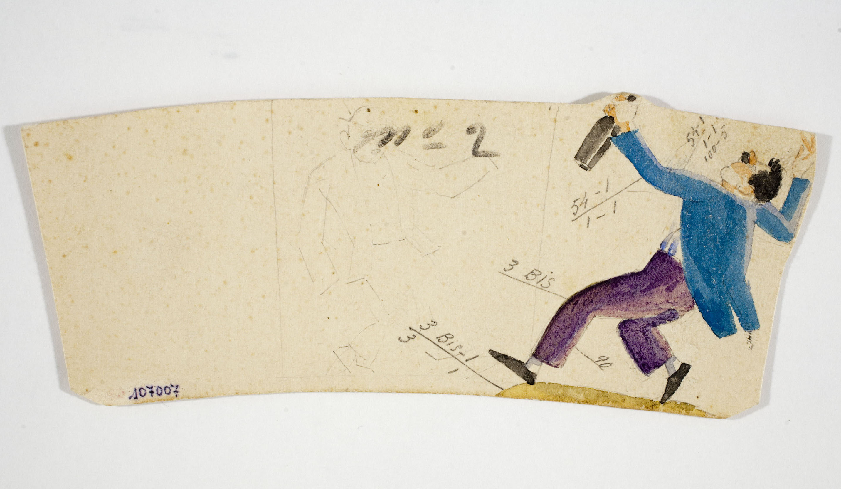 image for: Xavier Nogués - Borratxet. Estudi preparatori per a la decoració d'un got de vidre esmaltat - Cap a 1924-1928